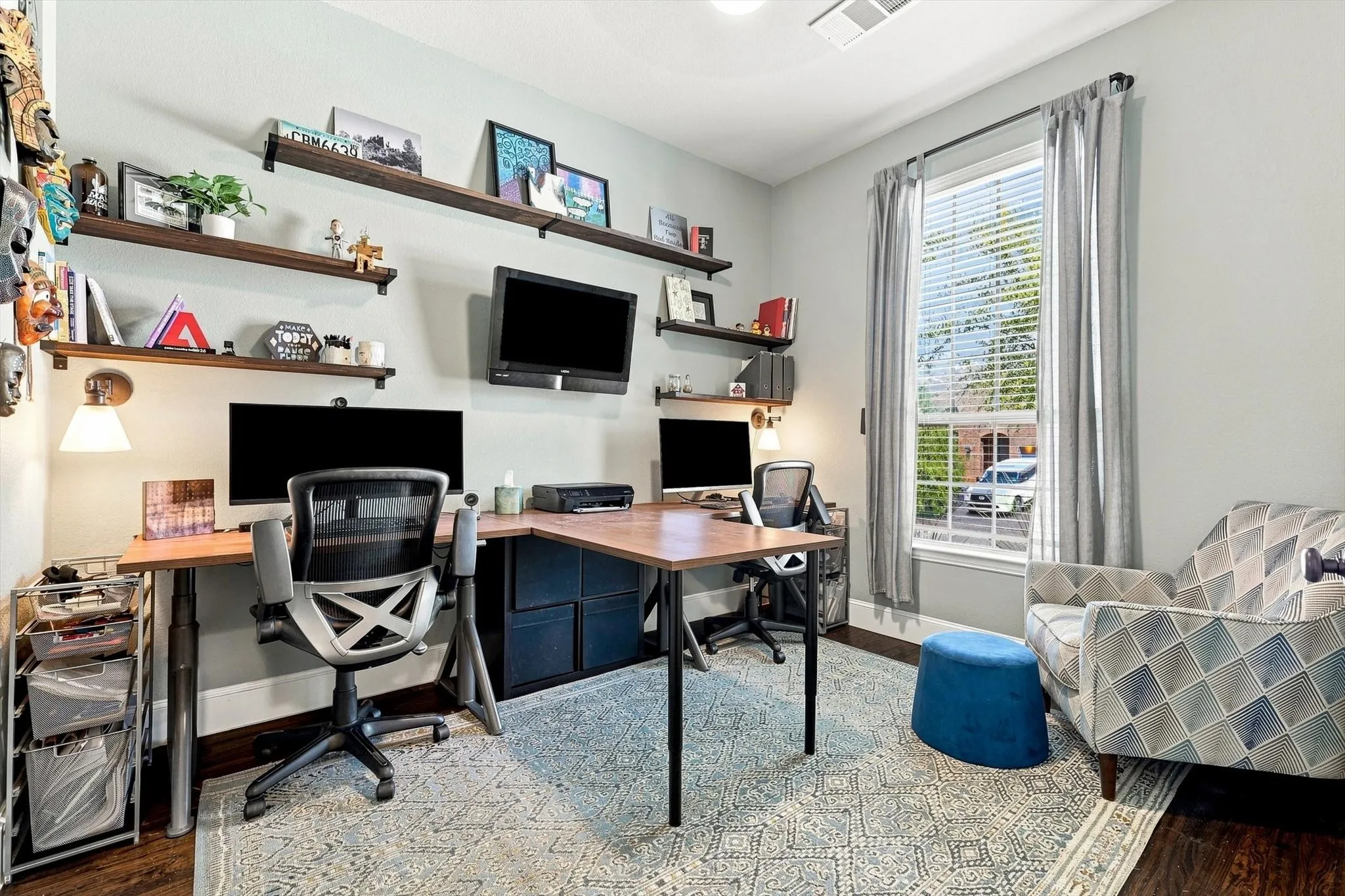 Bedroom 4 is being used as an office but has a closet and can be a bedroom.