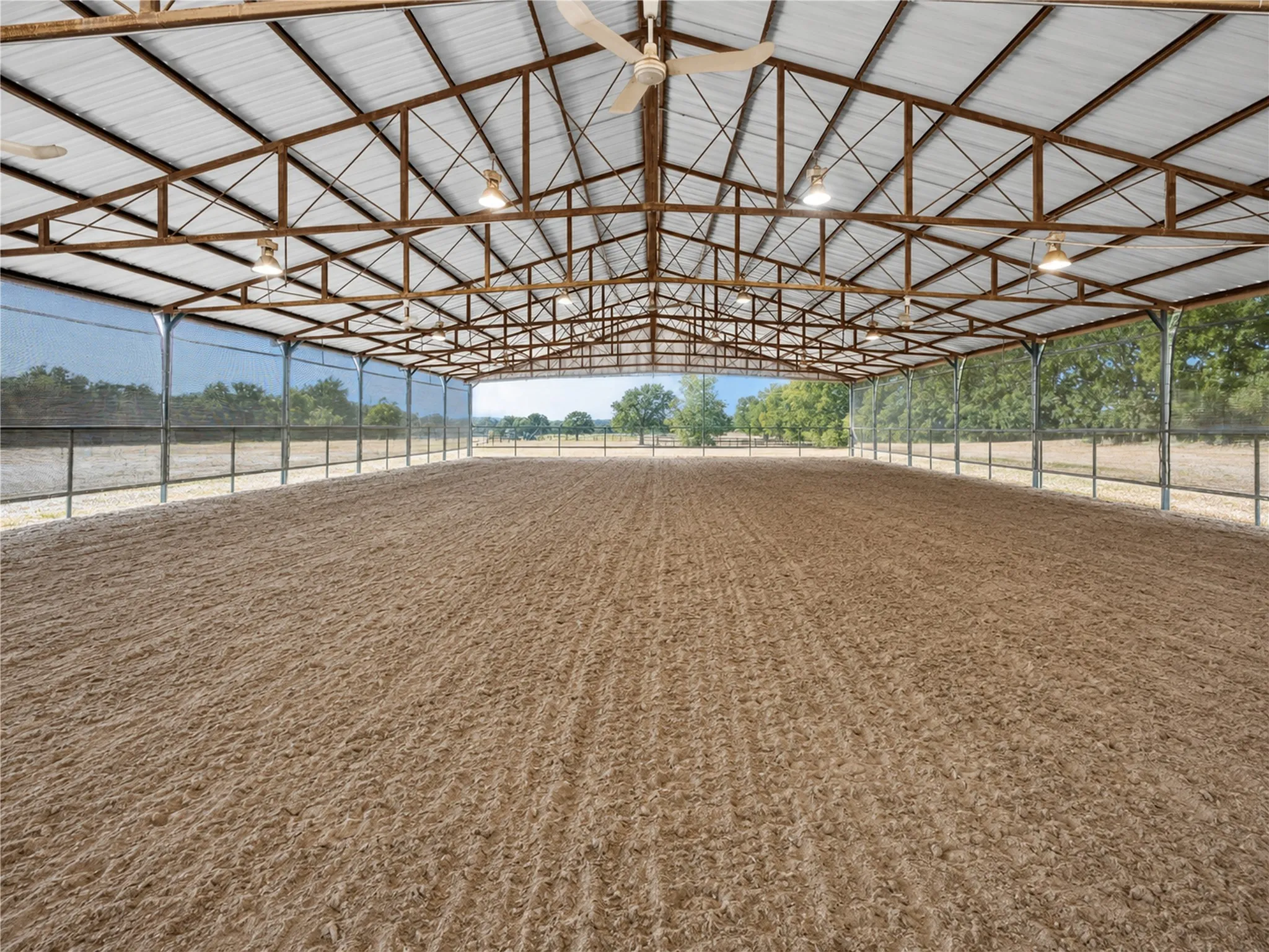 Training Arena-virtually removed RV and equipment to show space