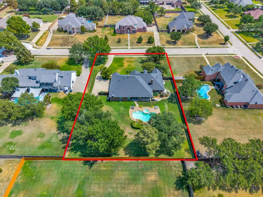 Rear aerial view of the home.