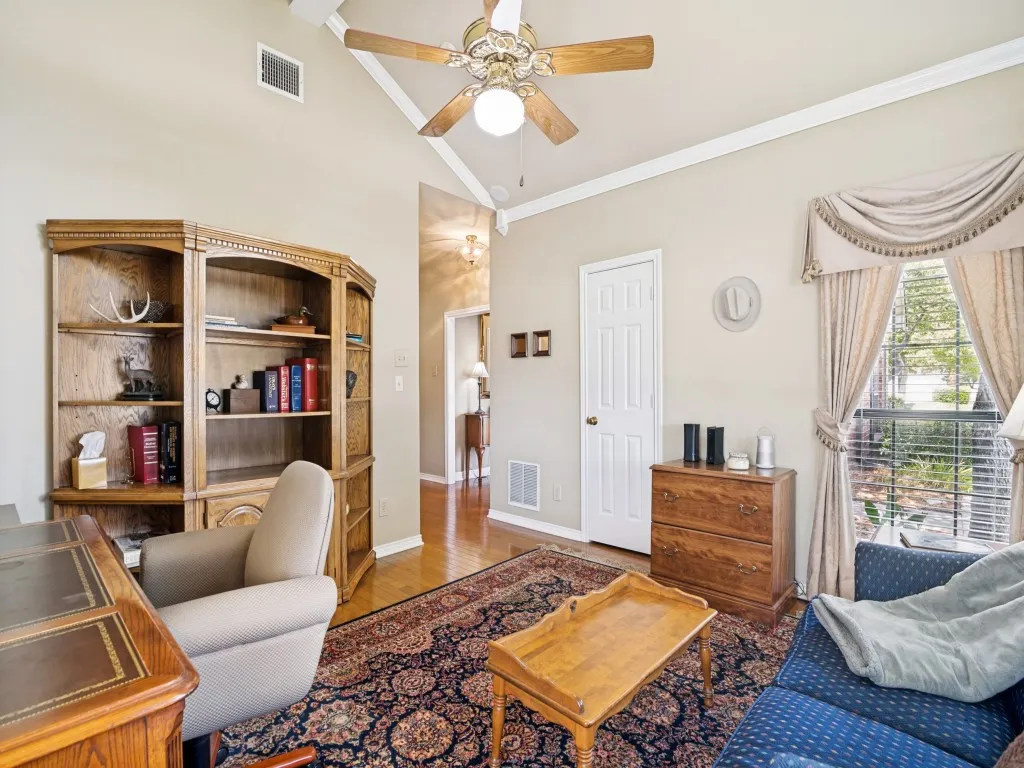 Second look at the office/bedroom.  A door can be added to enclose the room, if needed.