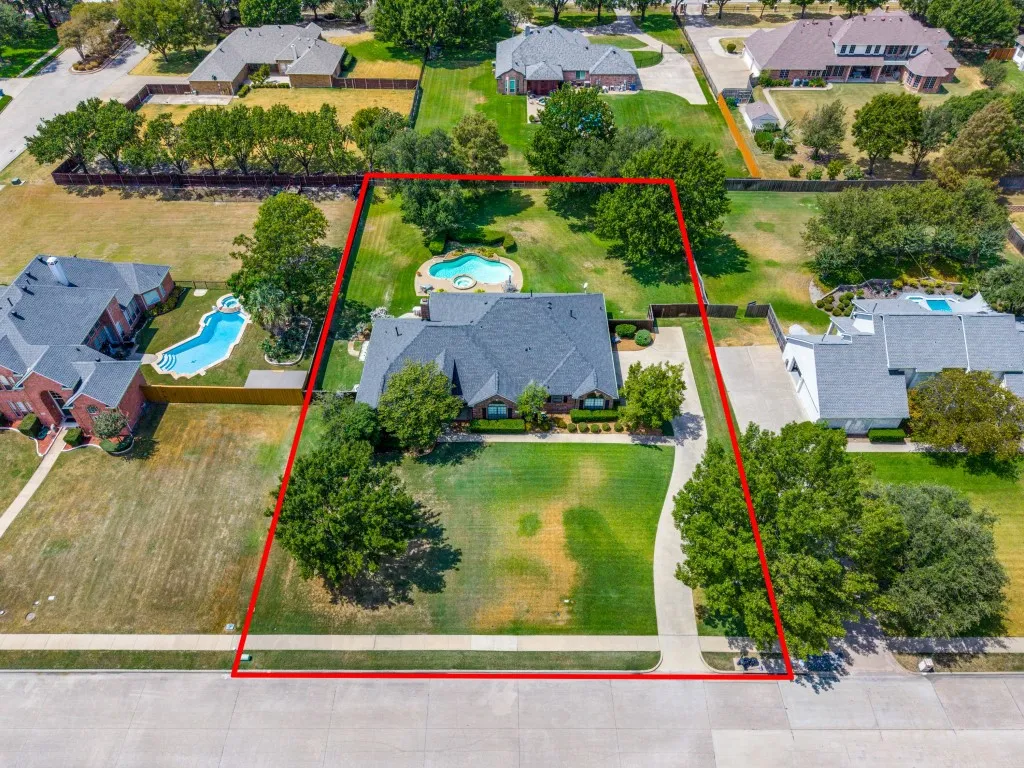 Front aerial view of the home.