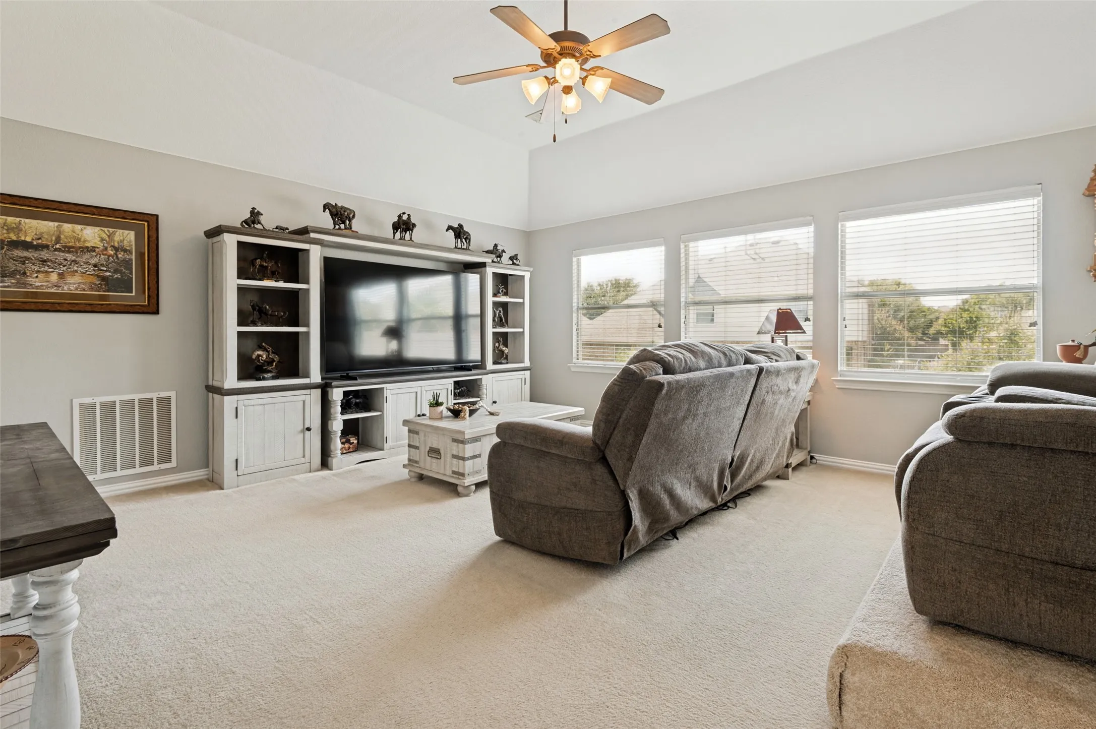 Large great room perfect as a media room, hang out space or playroom.