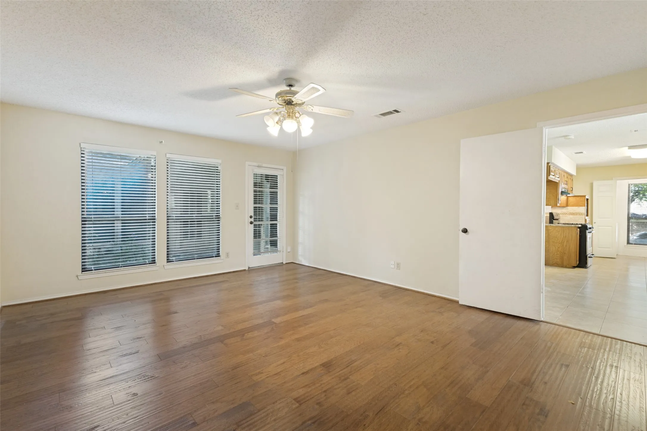 Second living area is a huge space off the eat in kitchen and it is a great game room, homeschool room, craft room, large home office, work out room or whatever you need!!!