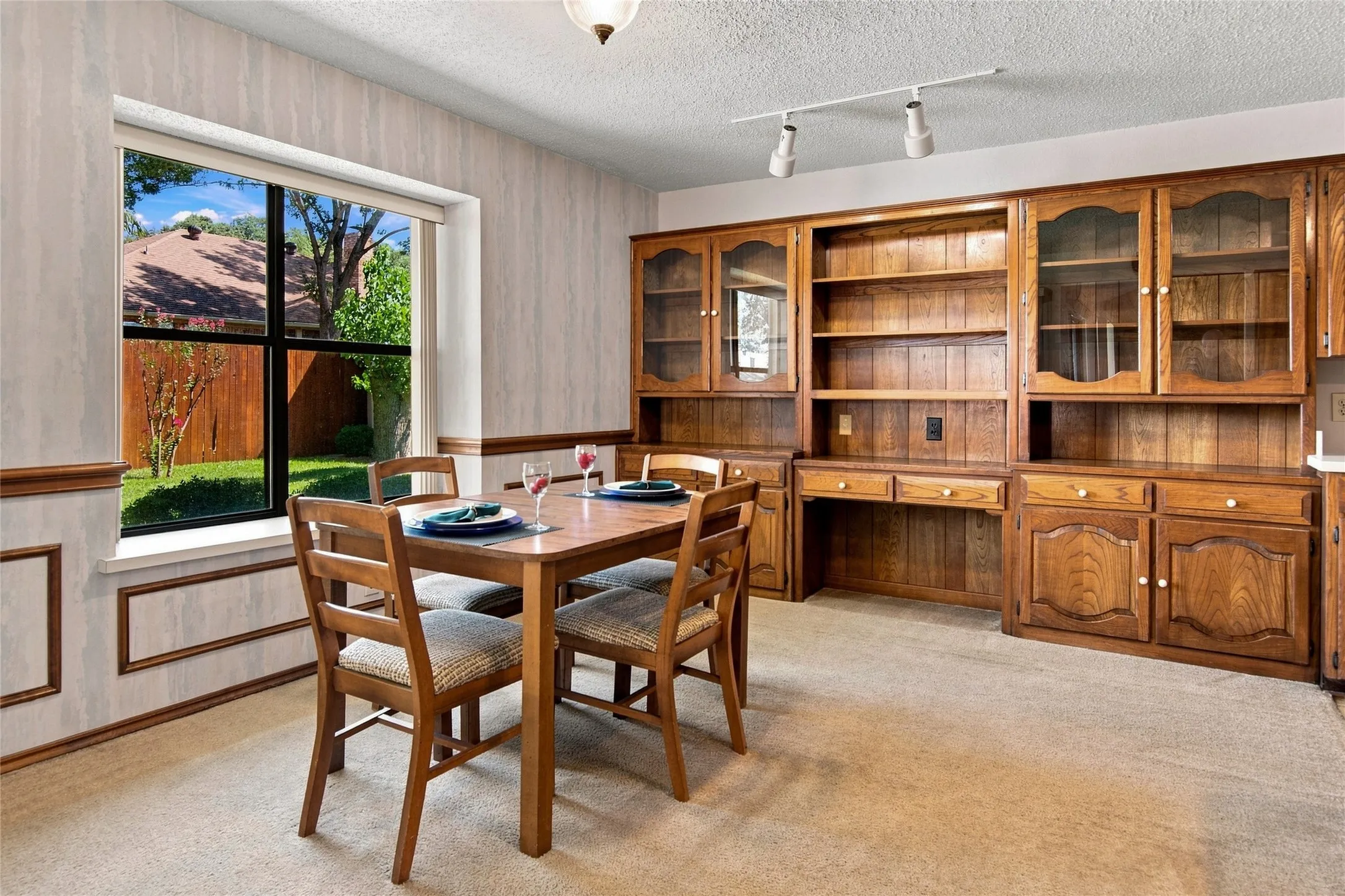 generous built-in cabinetry