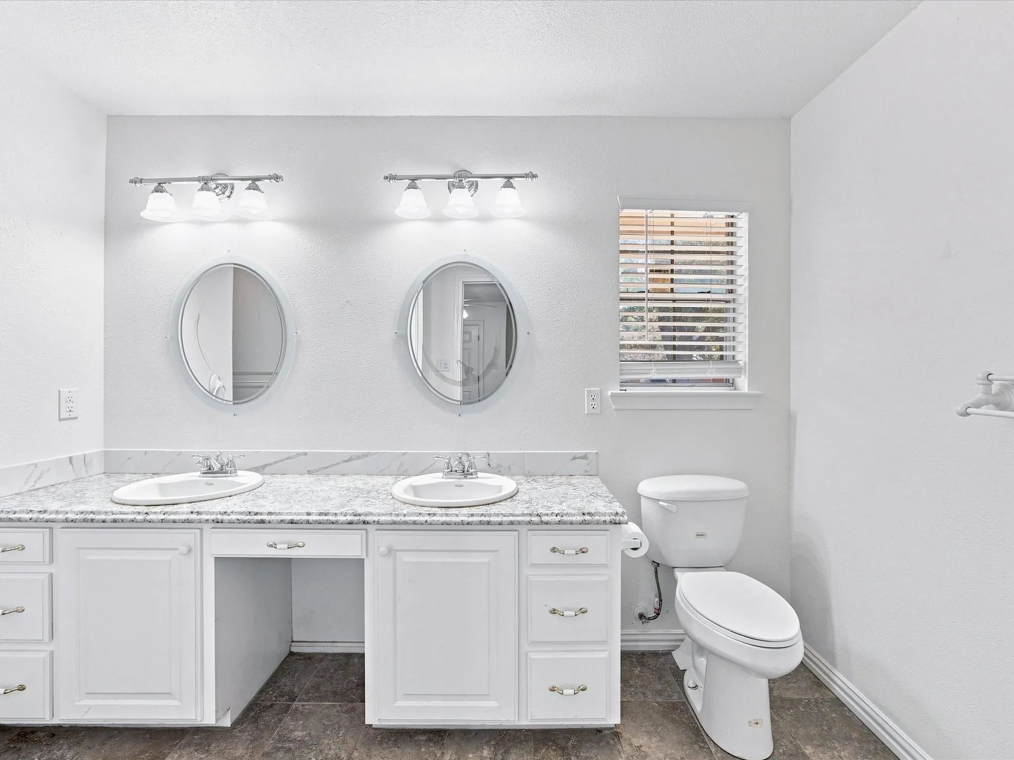 Dual sinks with a vanity