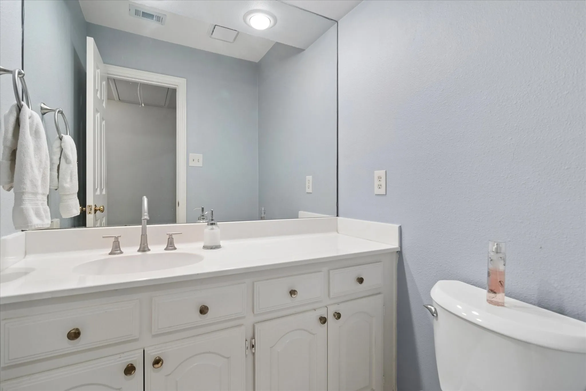 Powder room next to Family Room