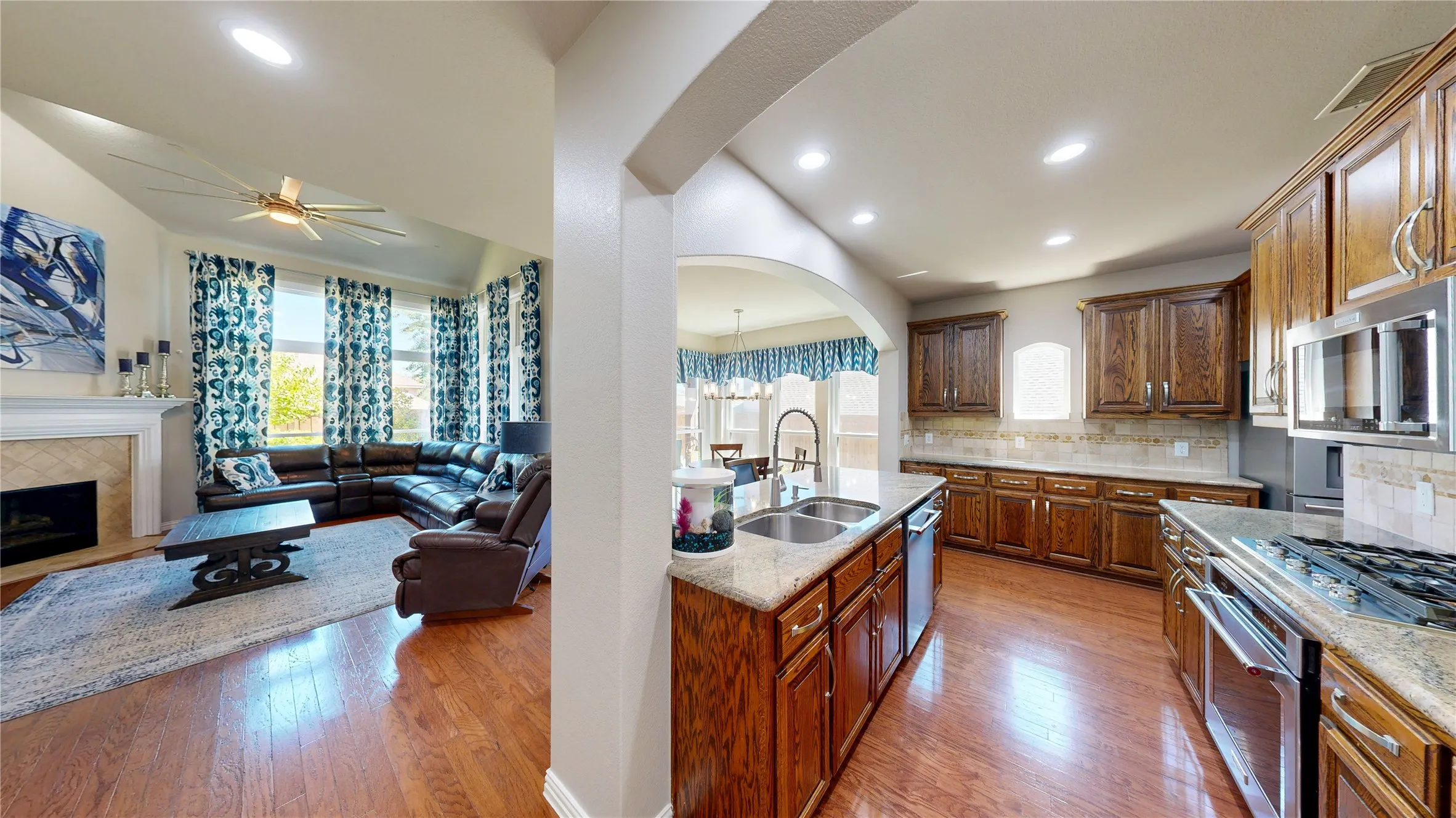 Hall view to Kitchen & Family Room