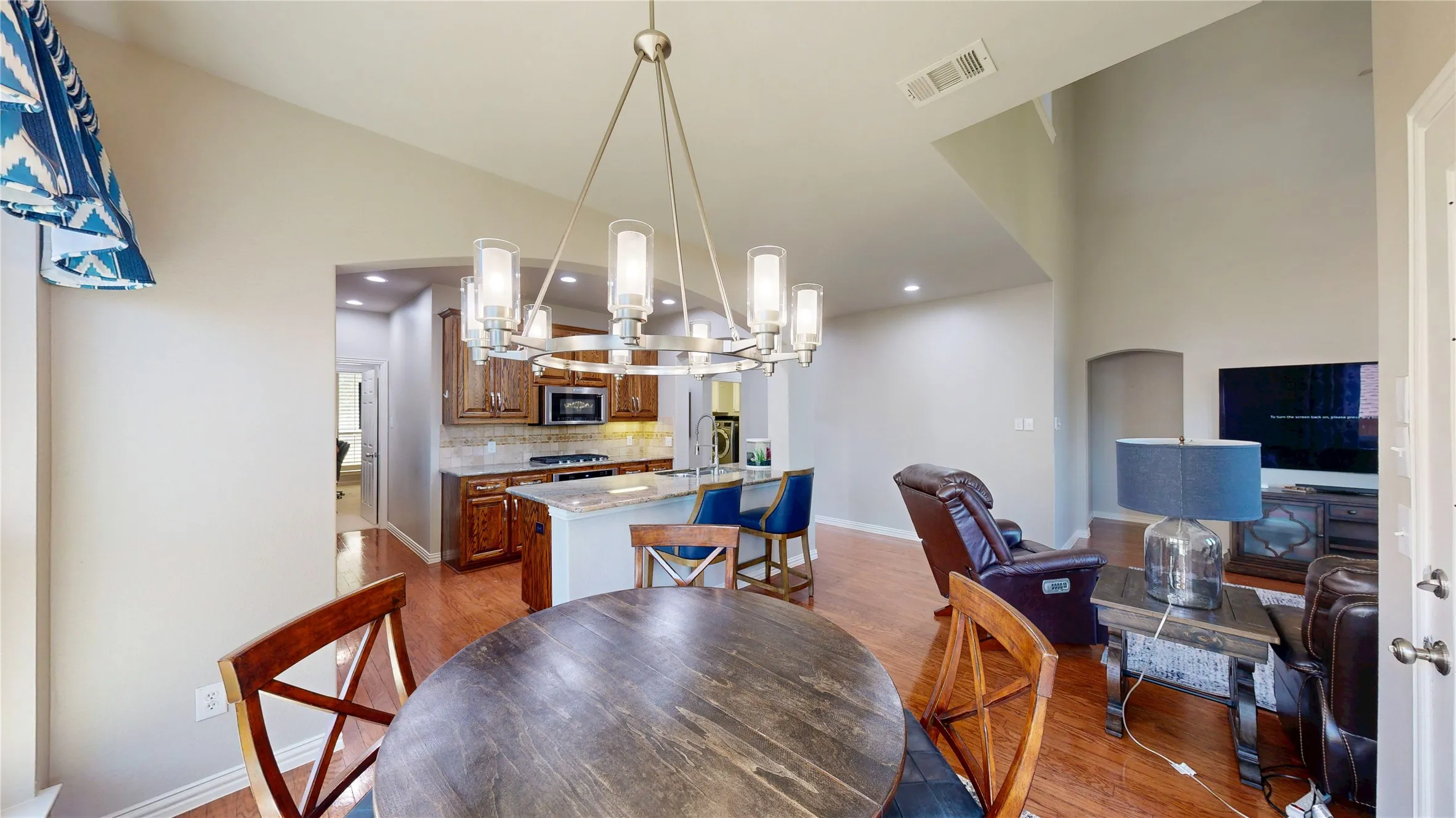 Kitchen nook view to Family Room & Kitchen