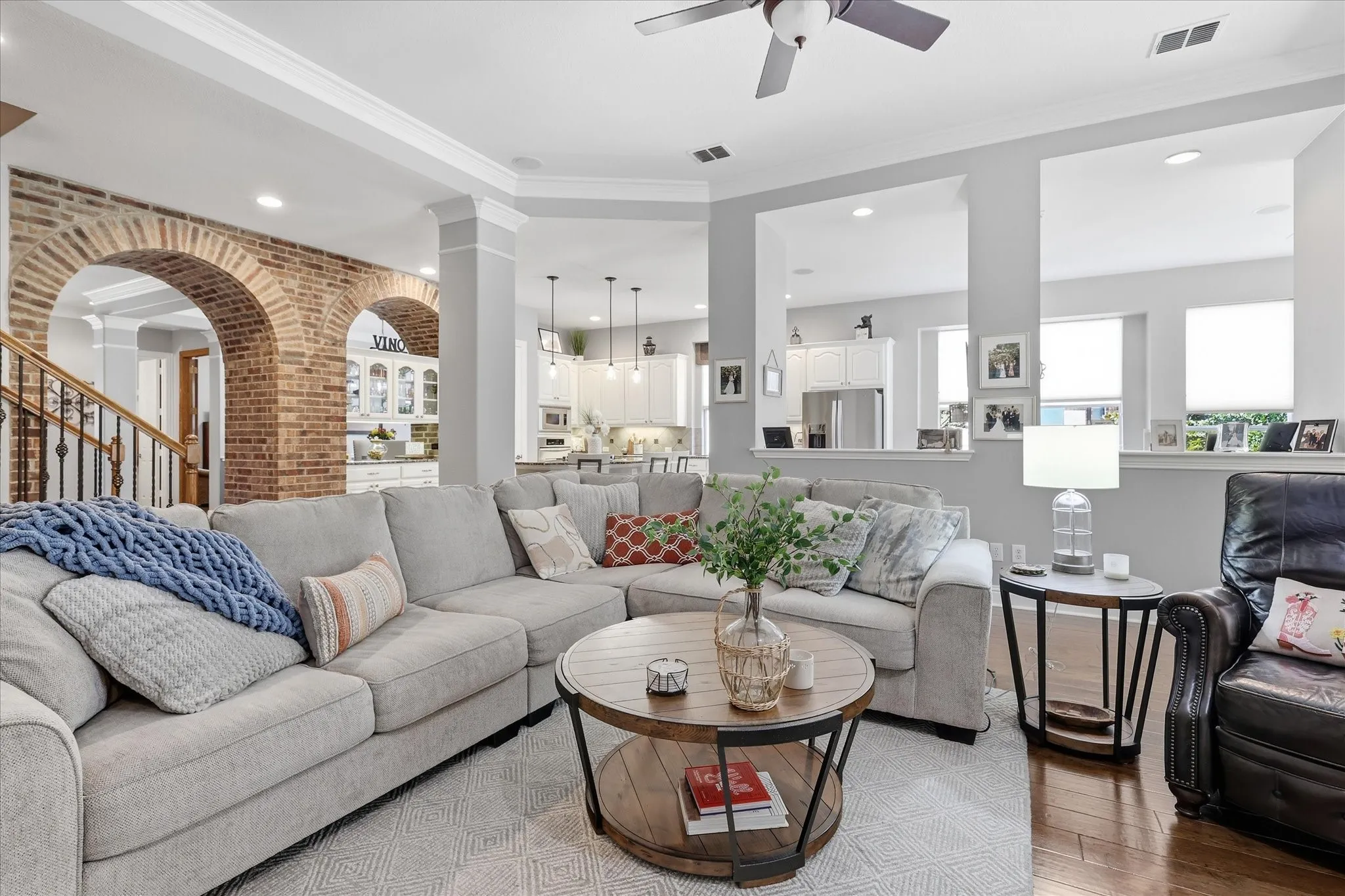 Open, airy, and designed for everyday living — the spacious family room flows effortlessly into the heart of the home.