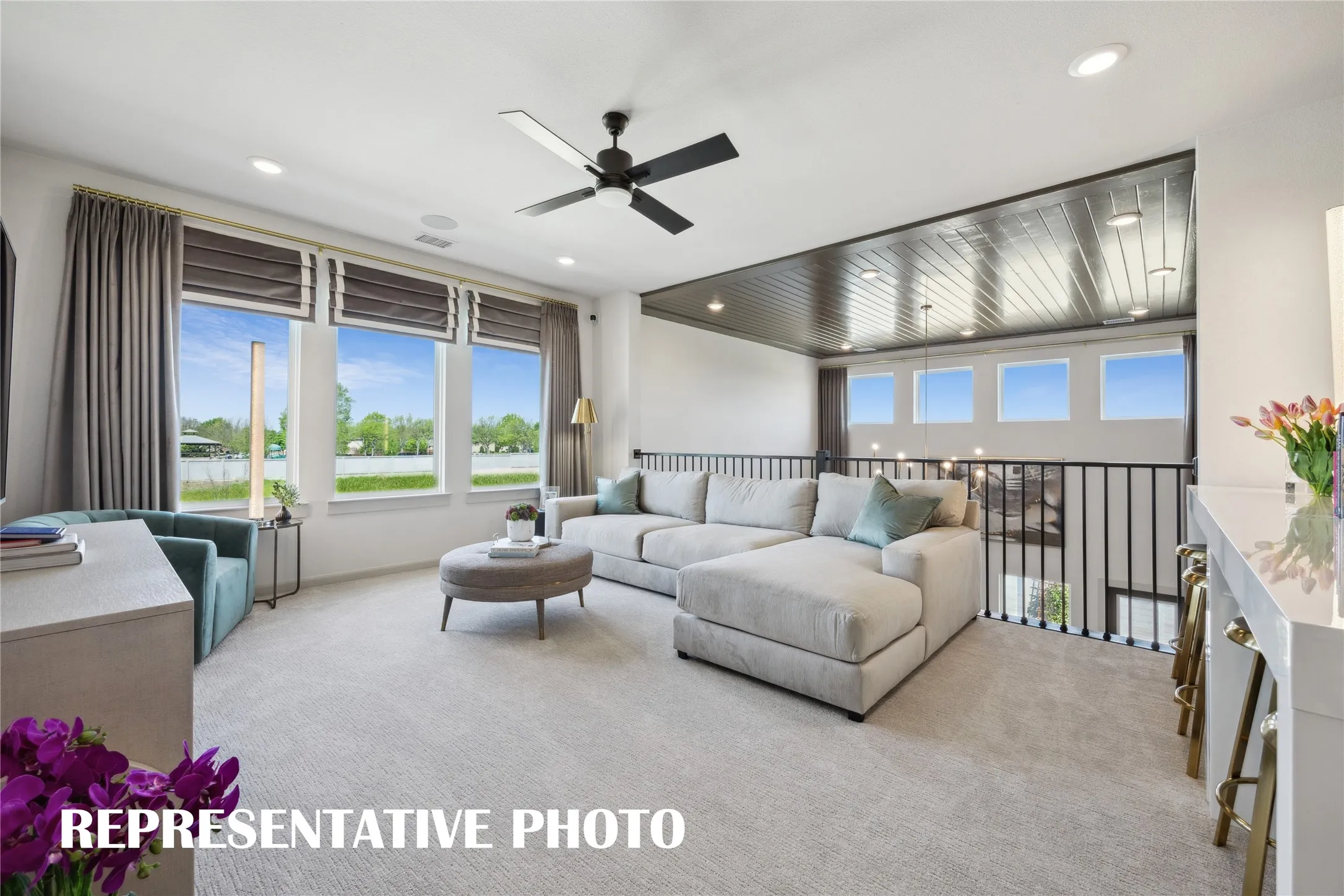 Open, light, bright and airy, the entire family will love entertaining in this over the top game room!  REPRESENTATIVE PHOTO