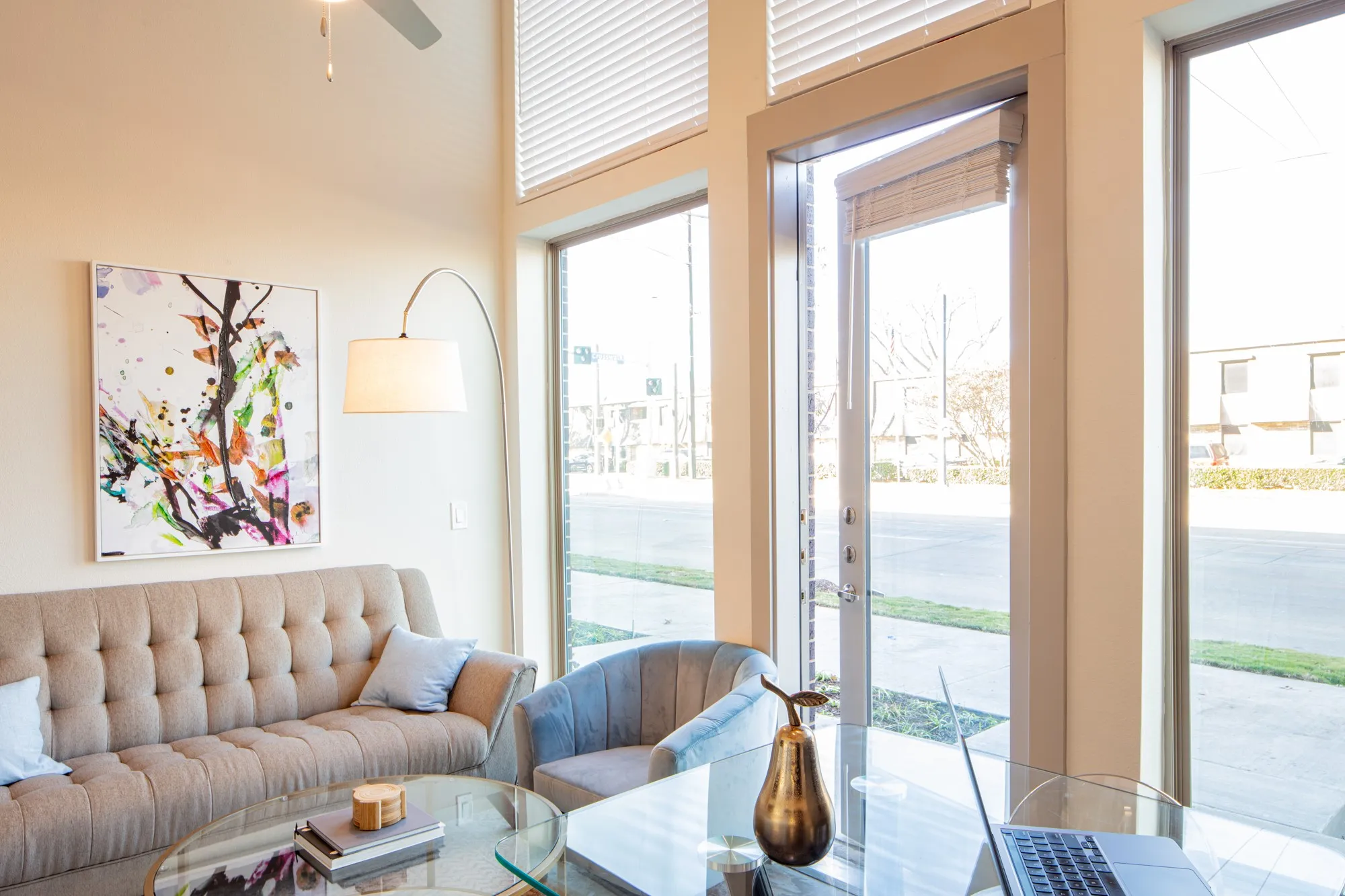 Living room with ceiling fan
