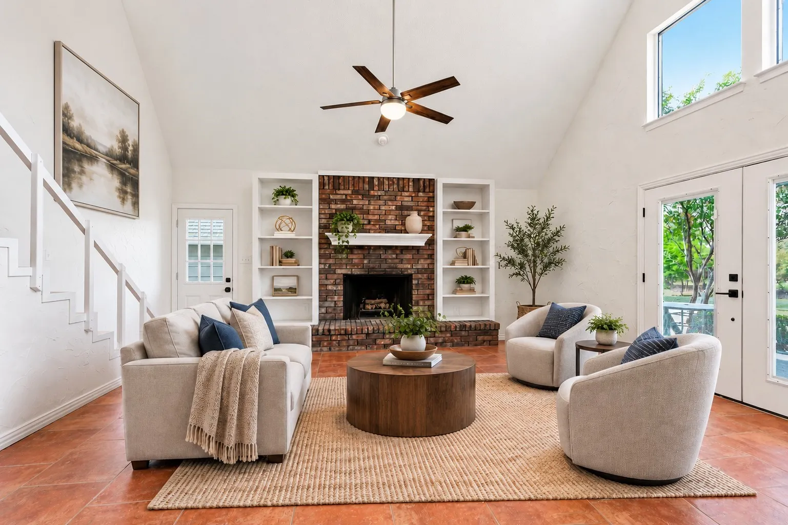 Virtually staged living room