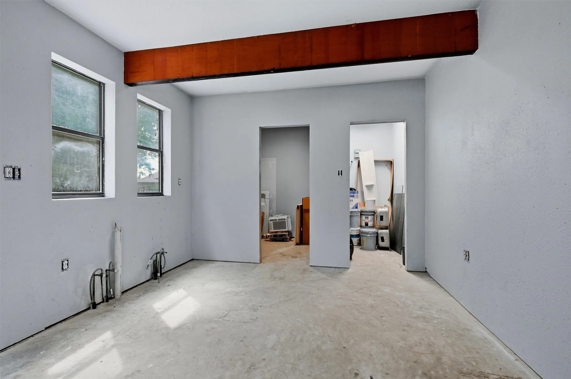 Unfinished garage apartment