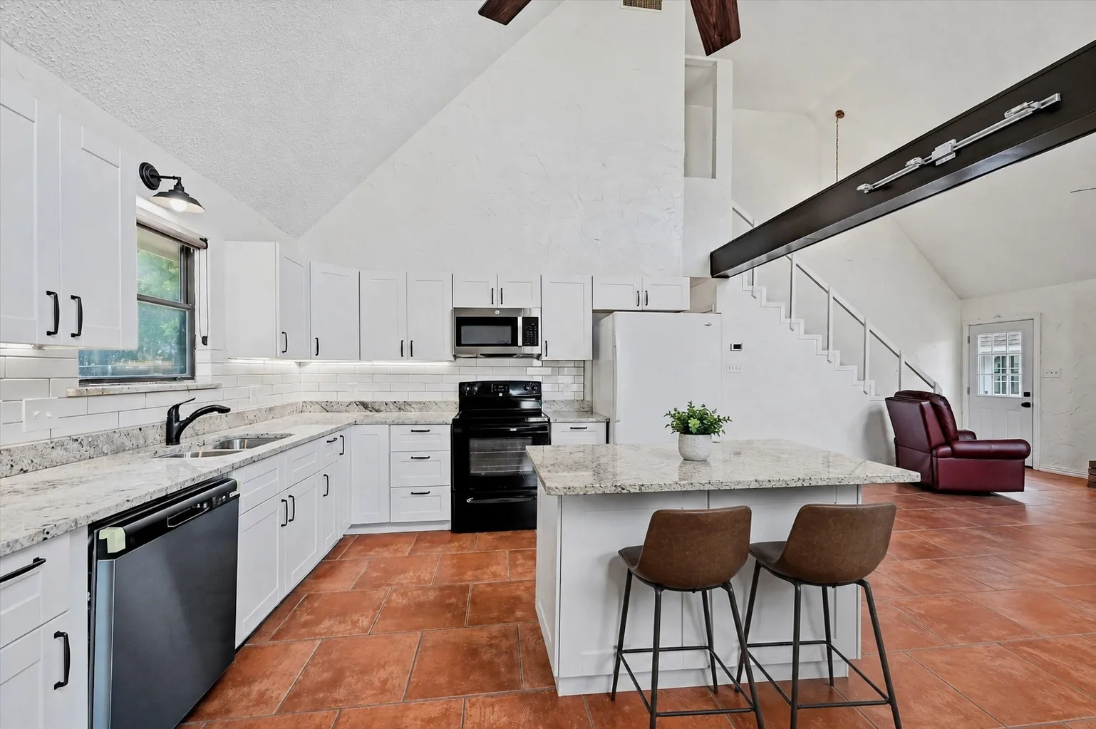 AI visual of the kitchen with a central island