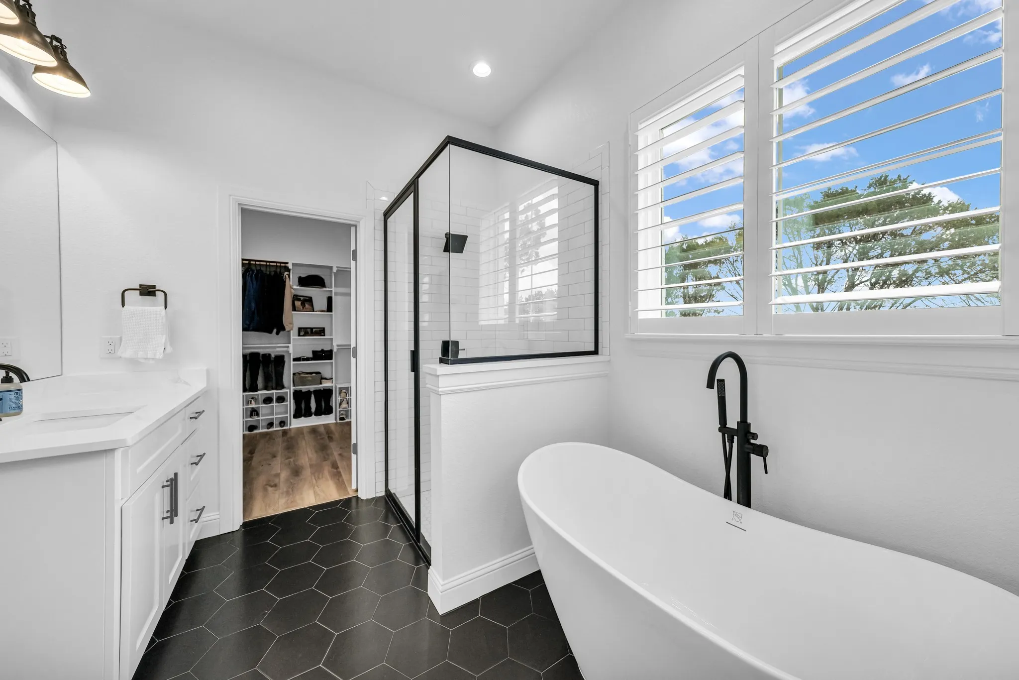 Soak in master tub, separate from the walk-in shower!