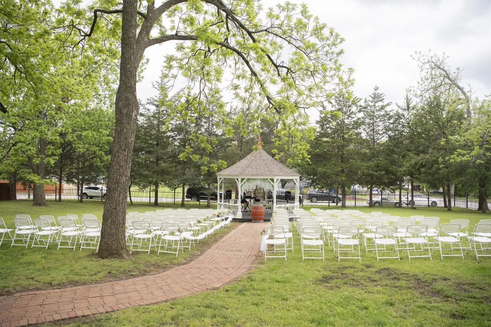 Full view of the gazebo and ceremony area