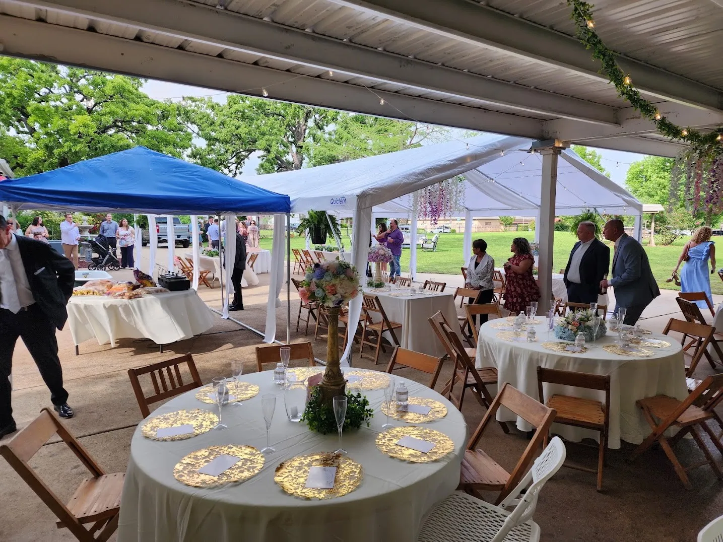 Reception area under the pavillion.