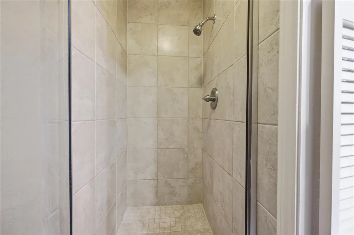 Separate shower.