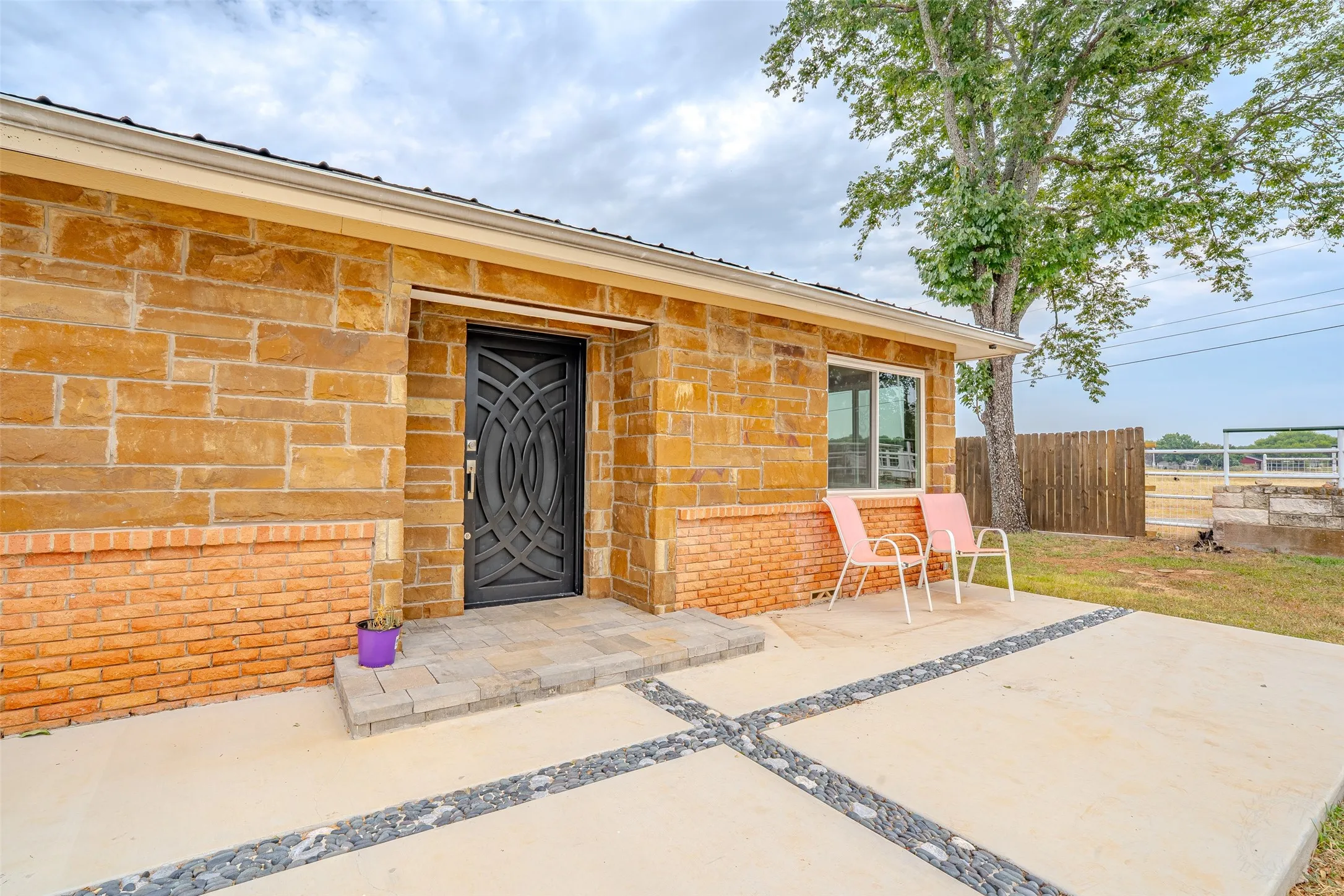 Large recently added front patio