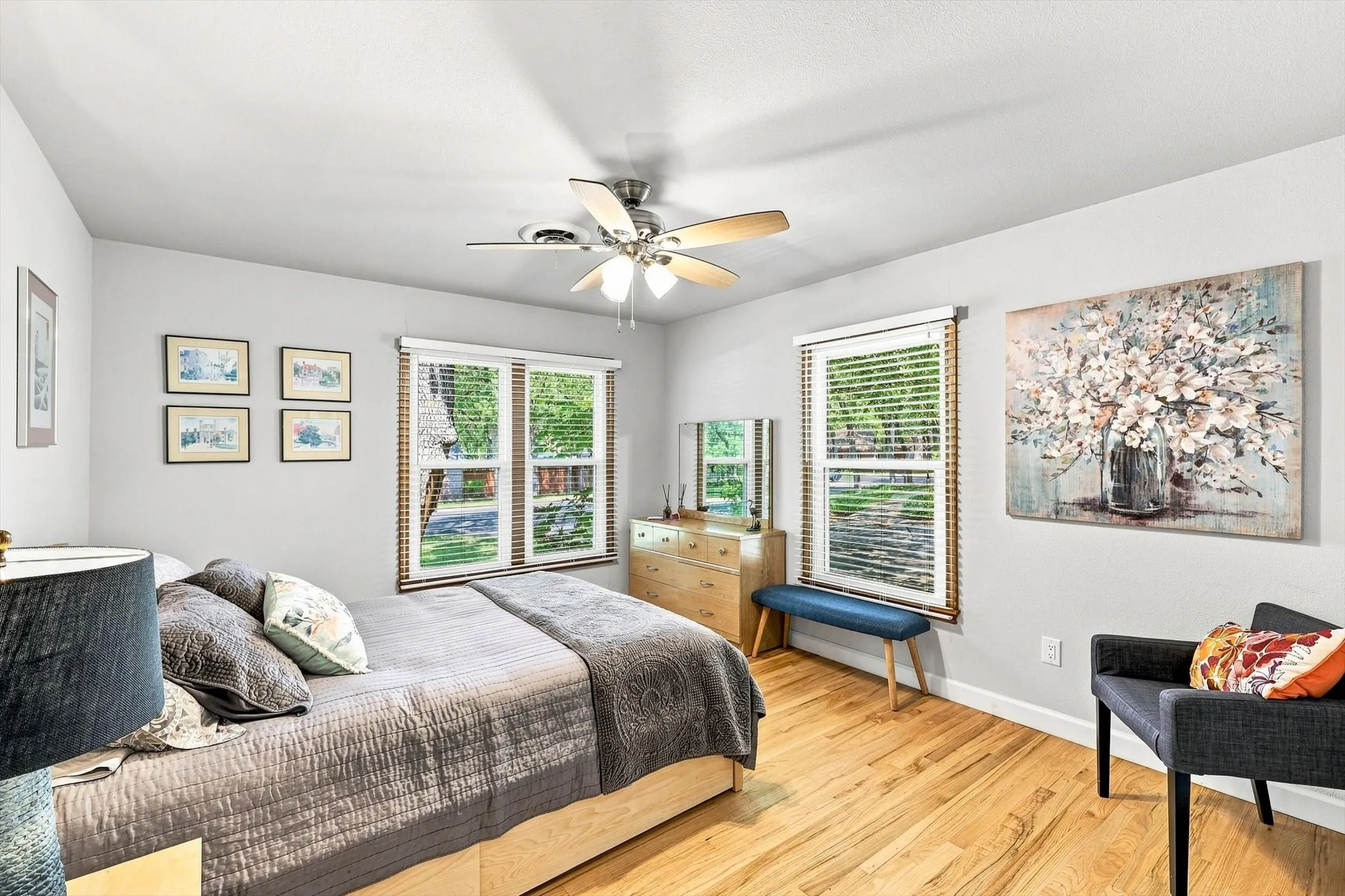 Generous sized secondary room boasts a walk-in closet.