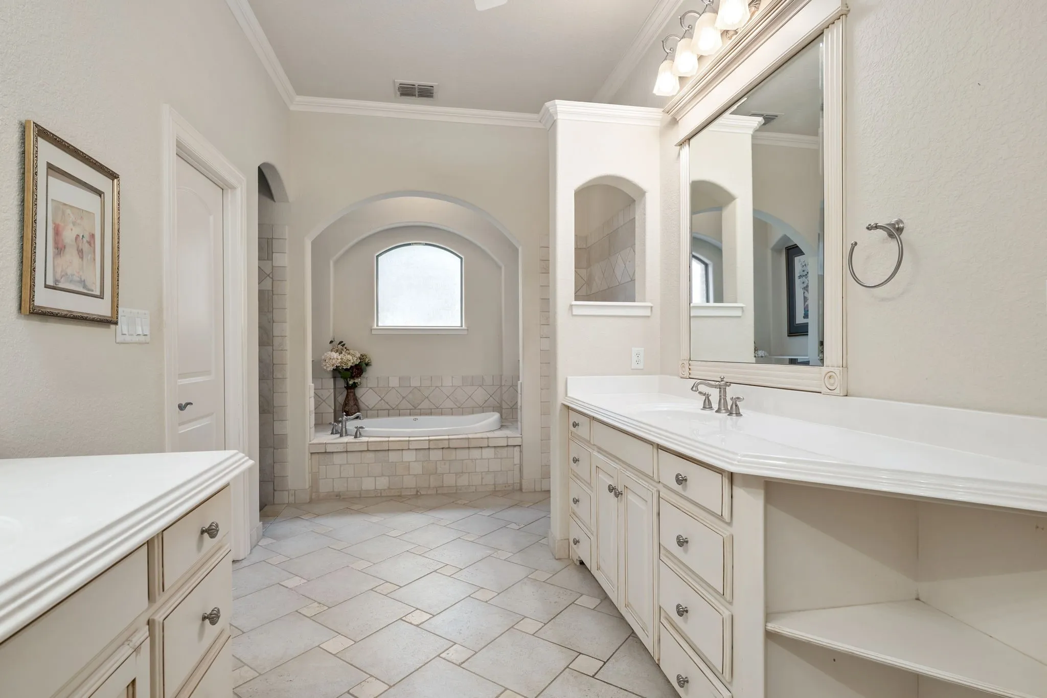 Custom vanity with integrated sink and storage