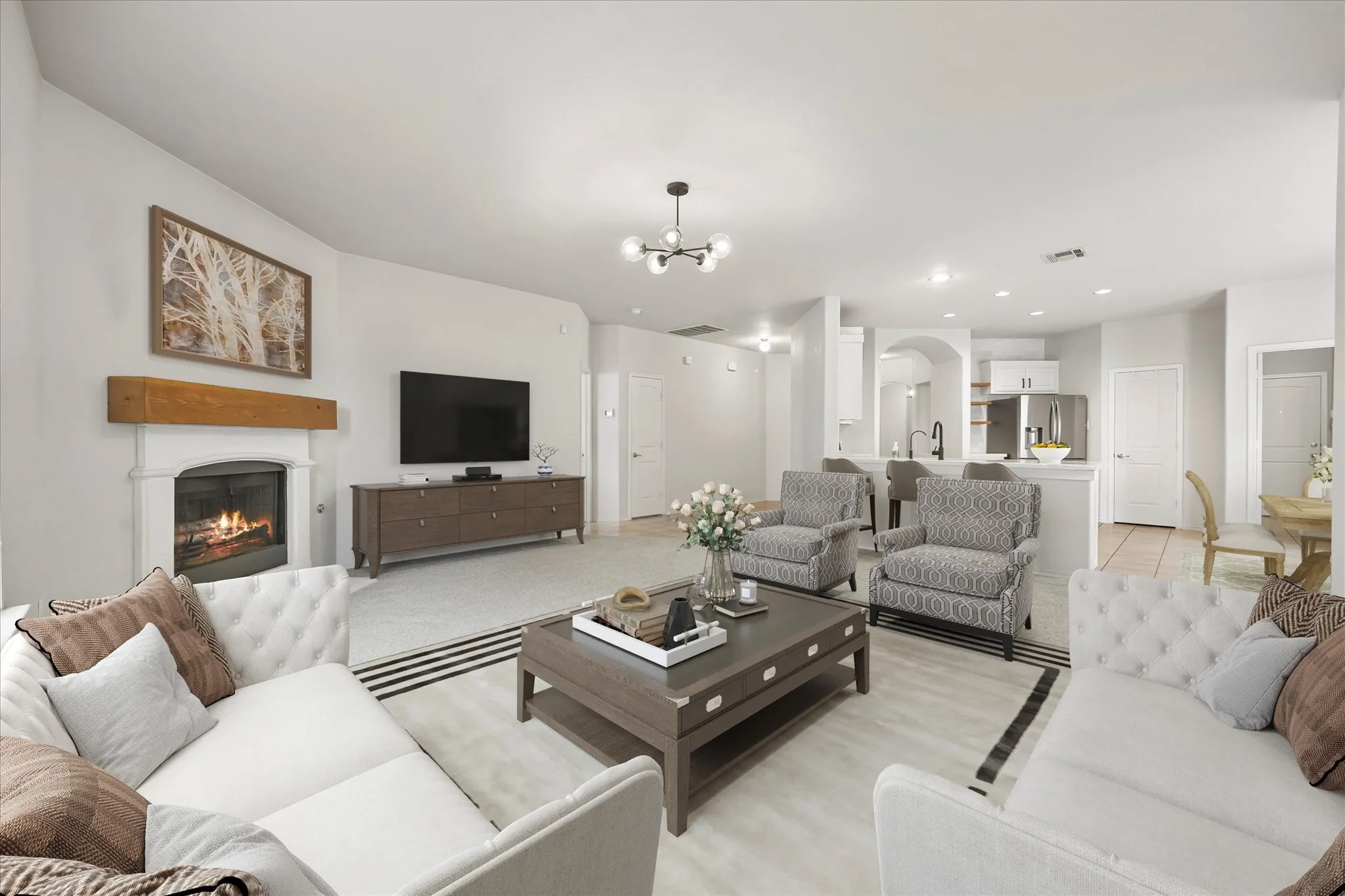 virtually staged living room