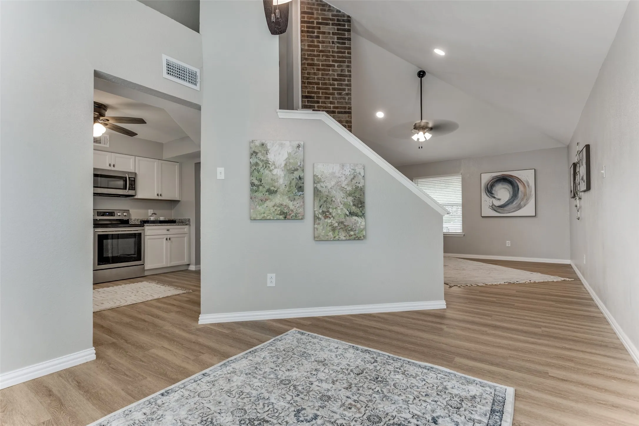 Another view of dining area, adjacent to kitchen.  Vaulted ceiling adds spaciousness to the room.