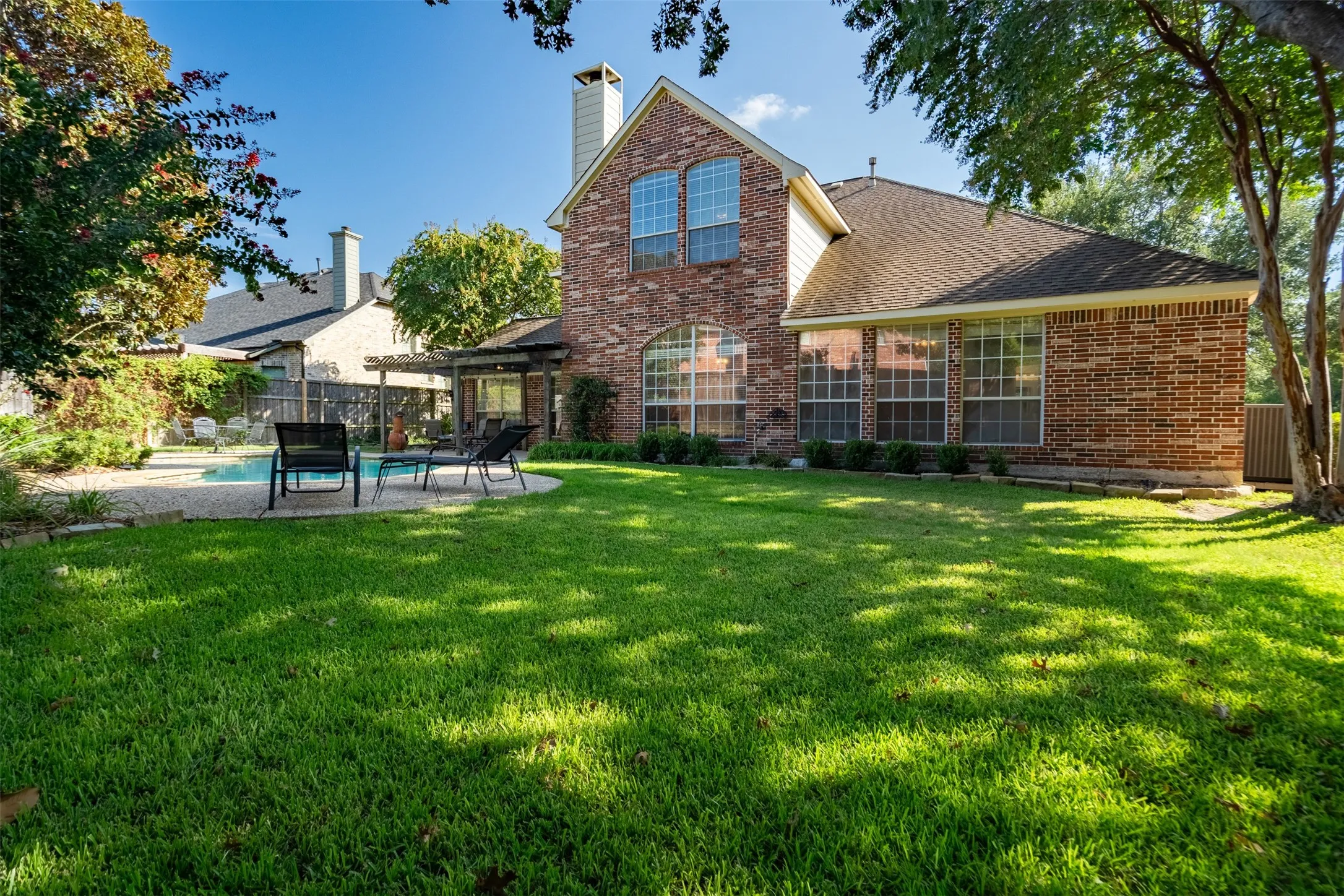 Brick exterior with a gabled roof
