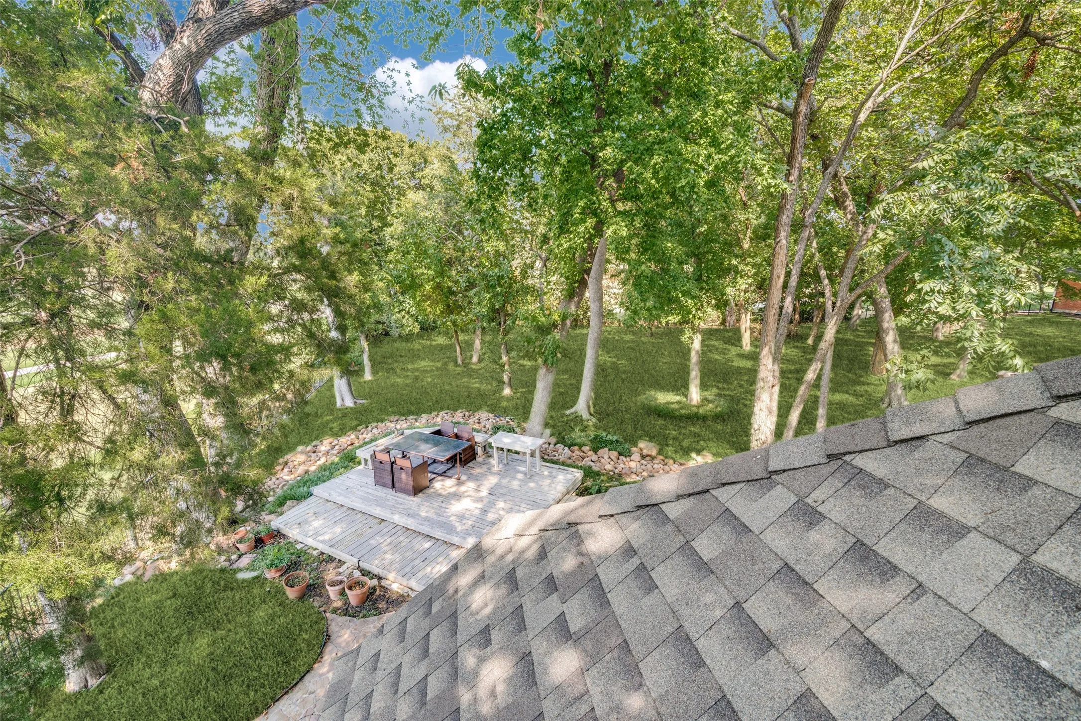 Side of the home that can be used as on outside sitting area.