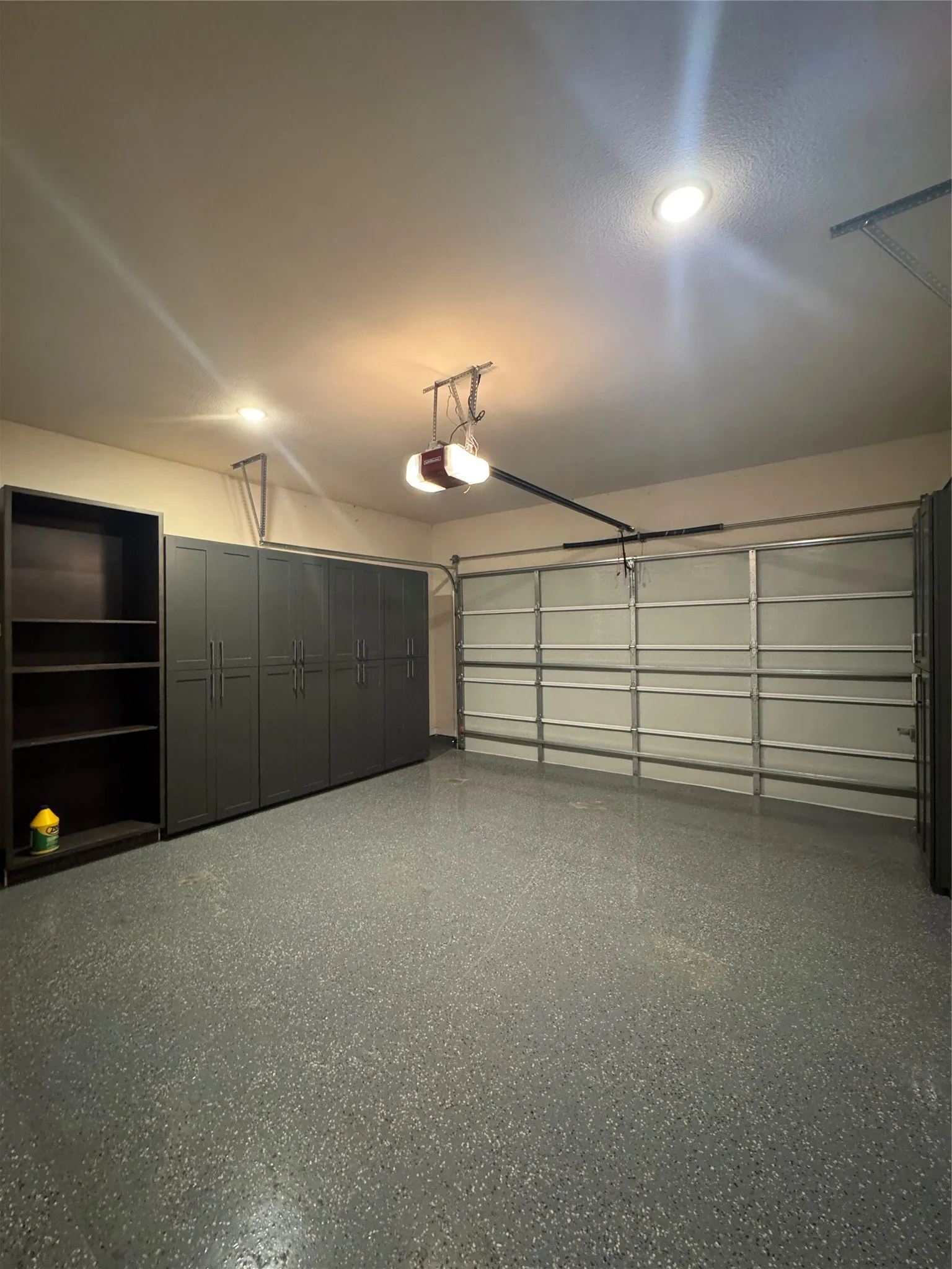 Garage with stroage and epoxy floors