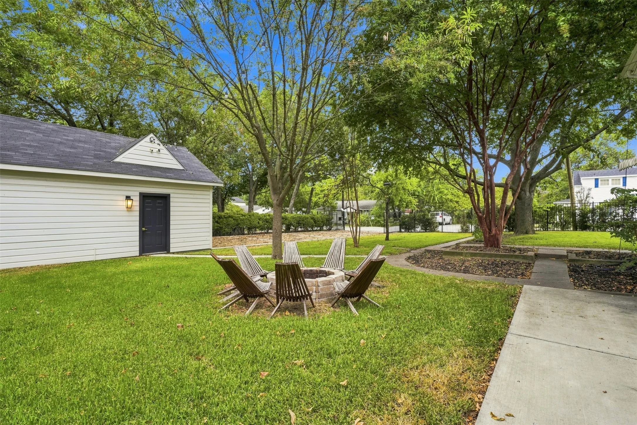 Fire pit area provides the perfect setting for autumn eventings, casual gatherings and quiet moments surrounded by nature
