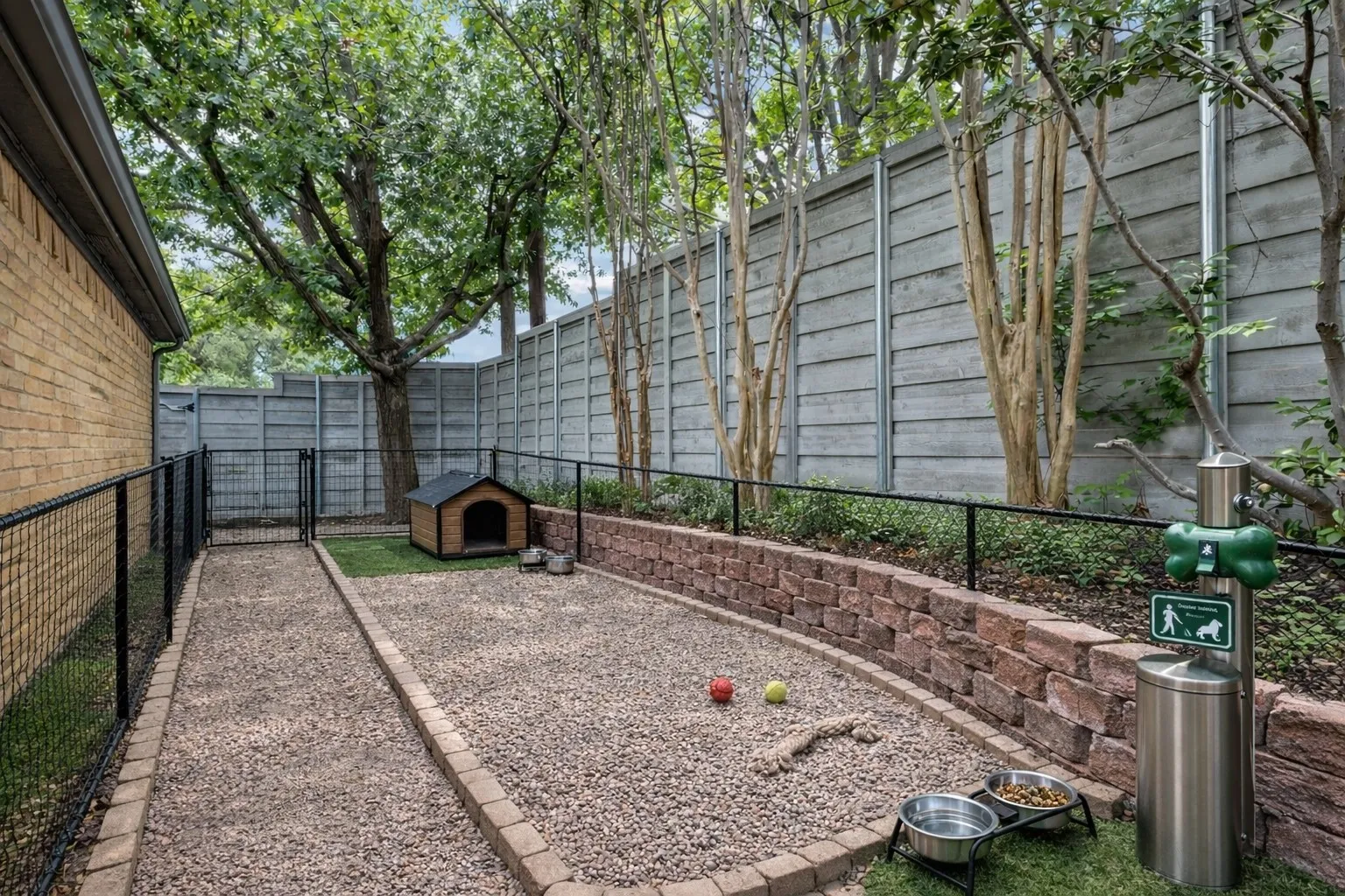 Virtually Staged to show a dog run or larger side yard