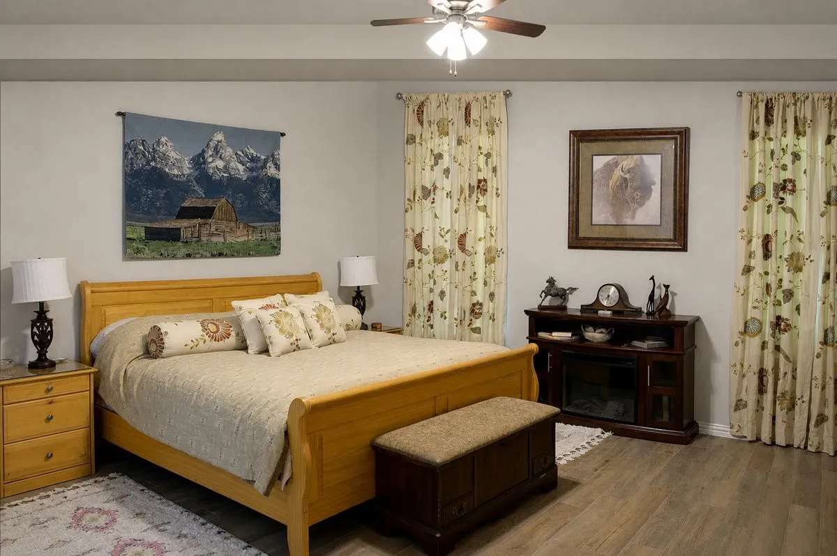 Wood-finish flooring throughout