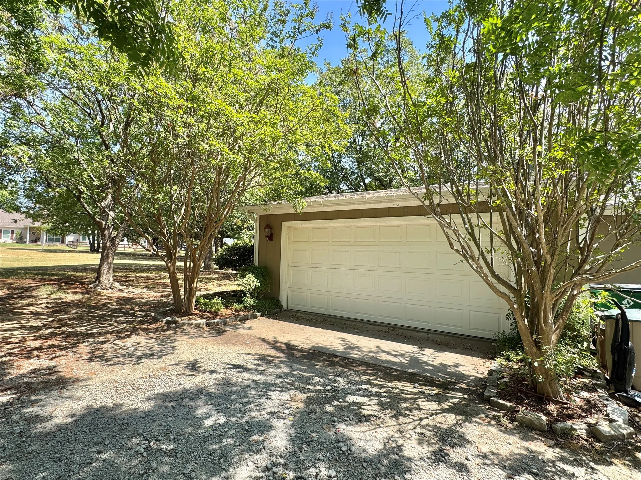 Oversize two car garage with workshop area