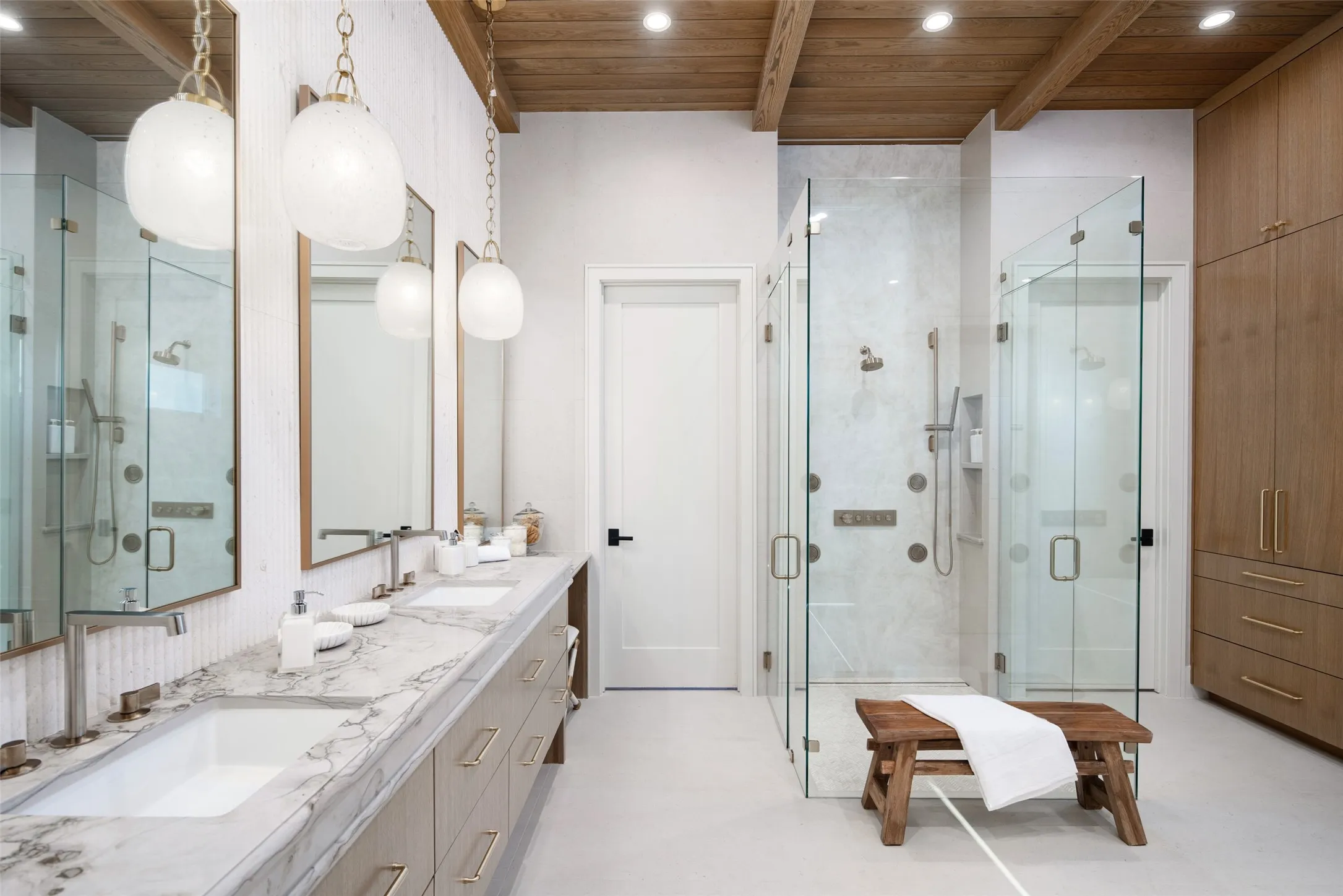 Glass enclosed shower