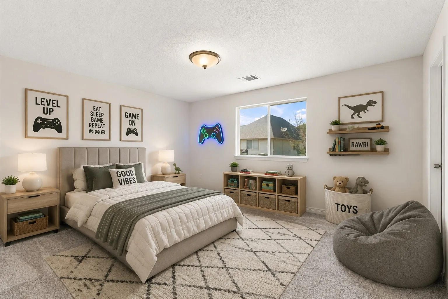 Need a little more privacy? This is the largest upstairs bedroom, set apart from the others and paired with its own private bath. Virtually staged to help you envision the possibilities.