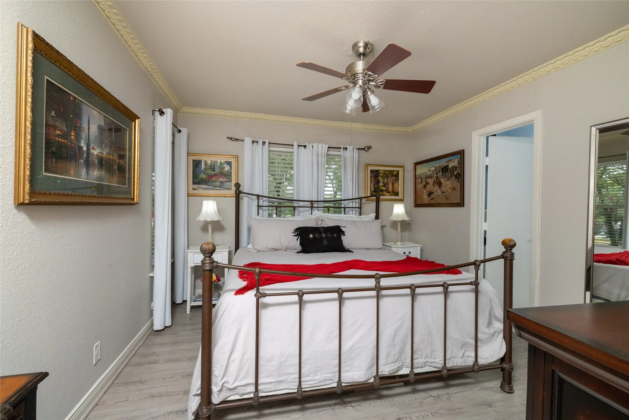 One of three charming bedrooms. This one has its own ensuite!