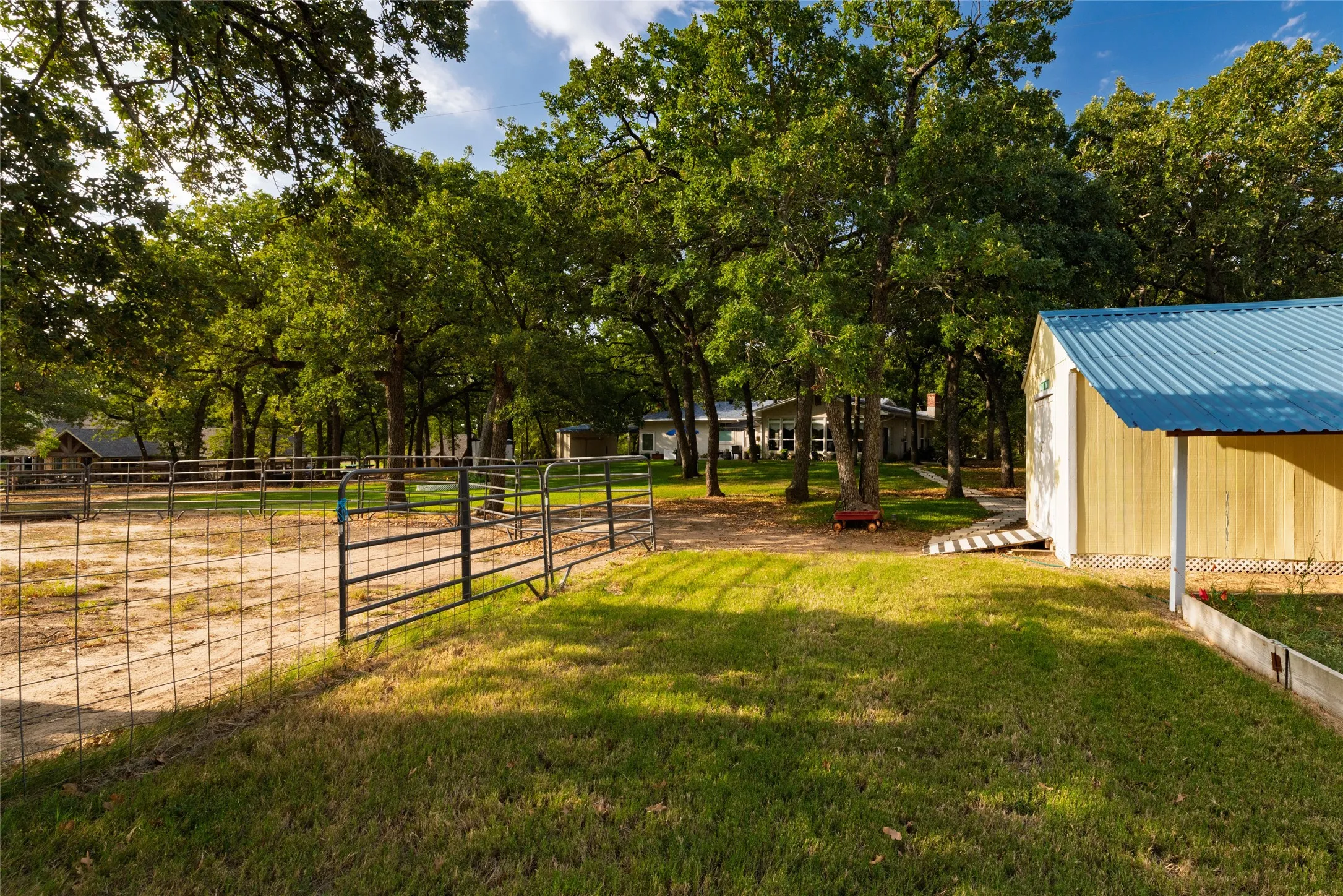 More room to roam, with a handy shed for storage.