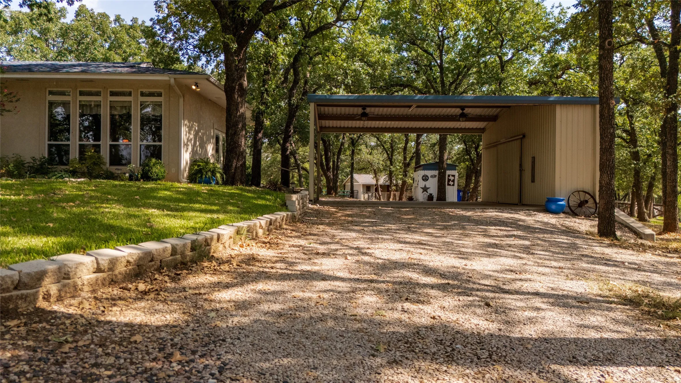 An attached carport provides great parking and extra storage!
