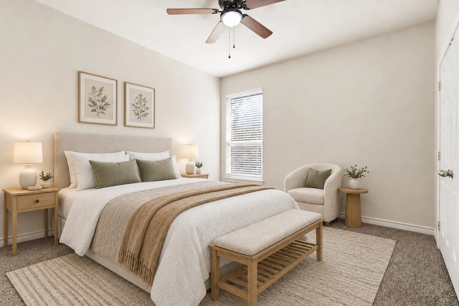 Virtually Staged Secondary bedroom