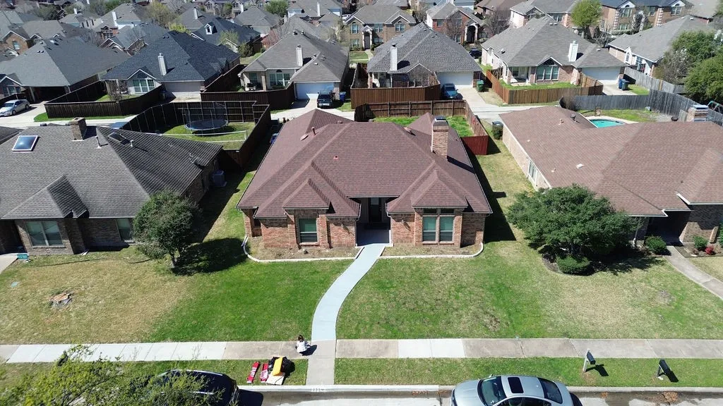 Aerial view of residential area