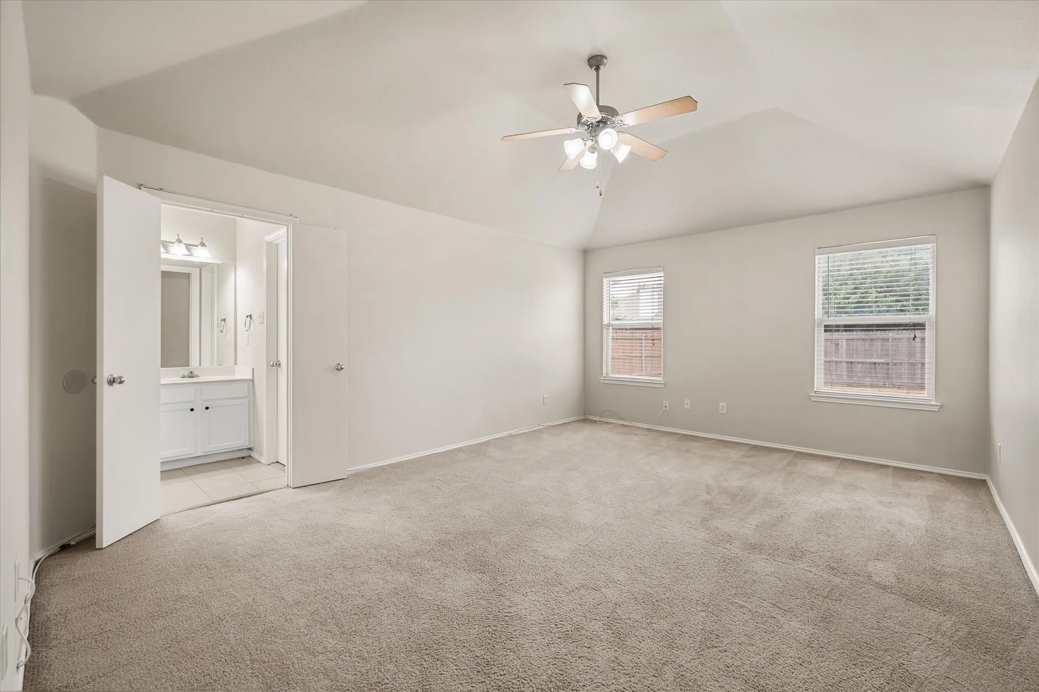 Spacious primary bedroom