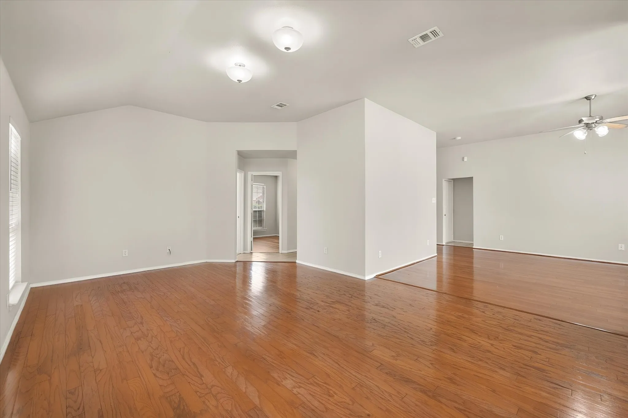 The dining room/extra living room is open to the living room.  Definitely lots of space for everyone.