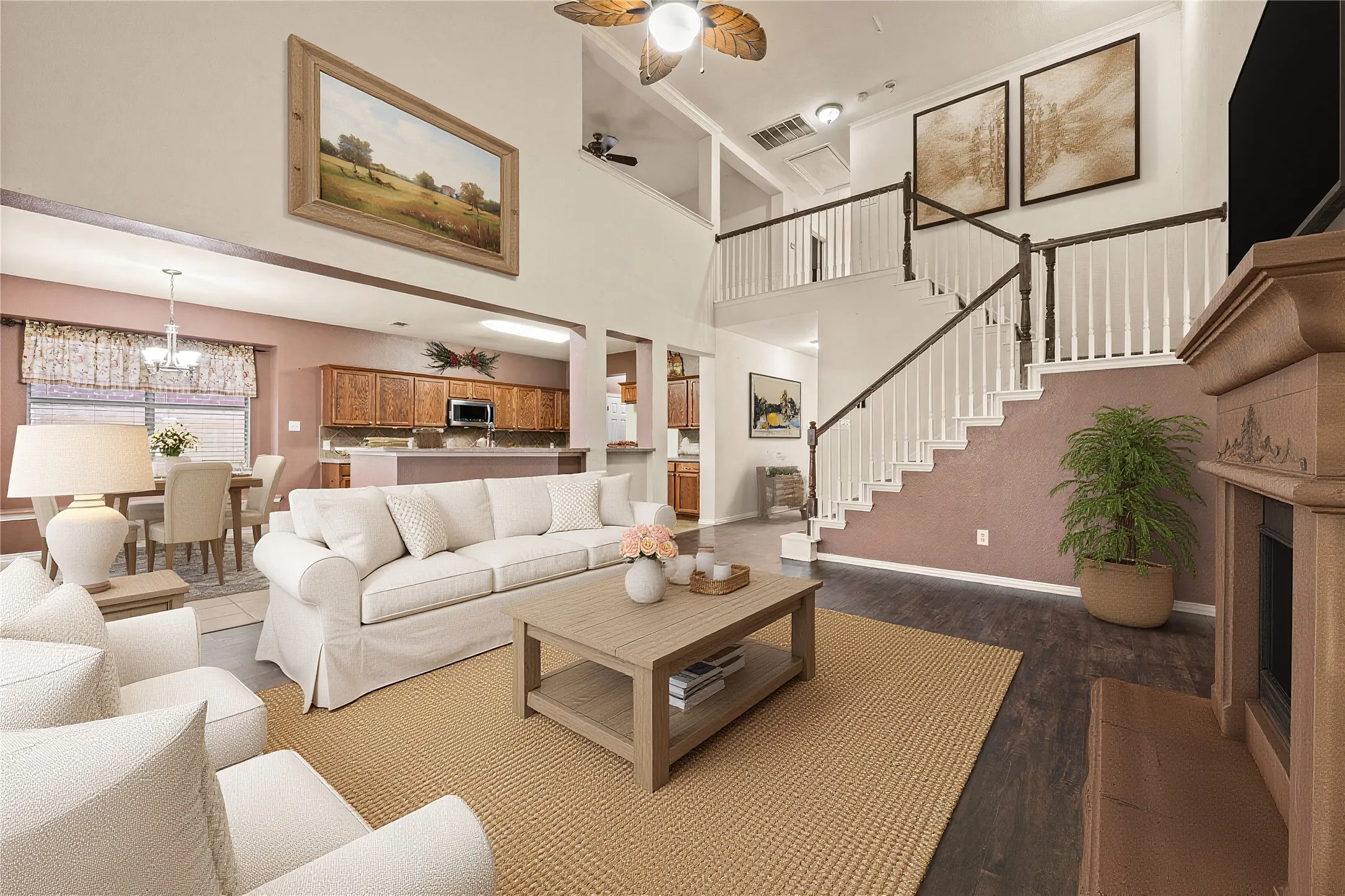 Virtually staged living room