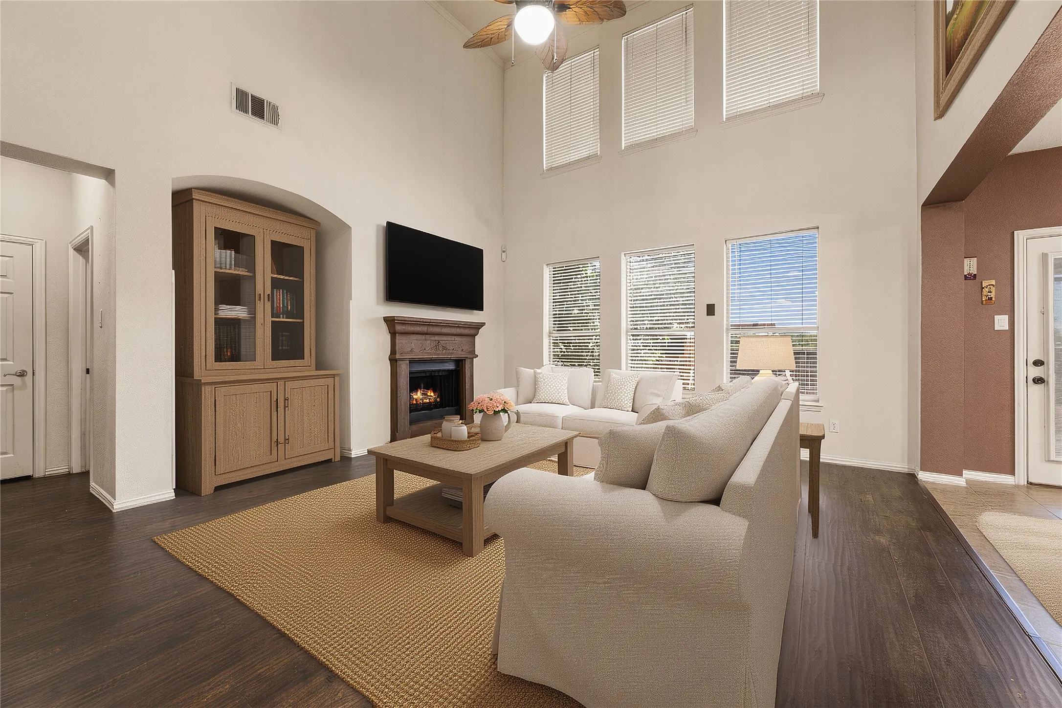 Virtually staged living room