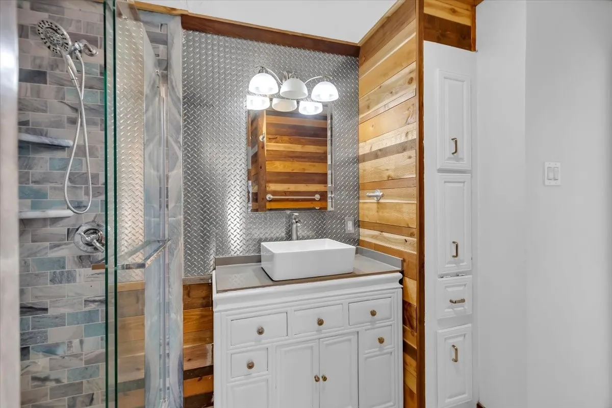 Primary bathroom with large walk in shower