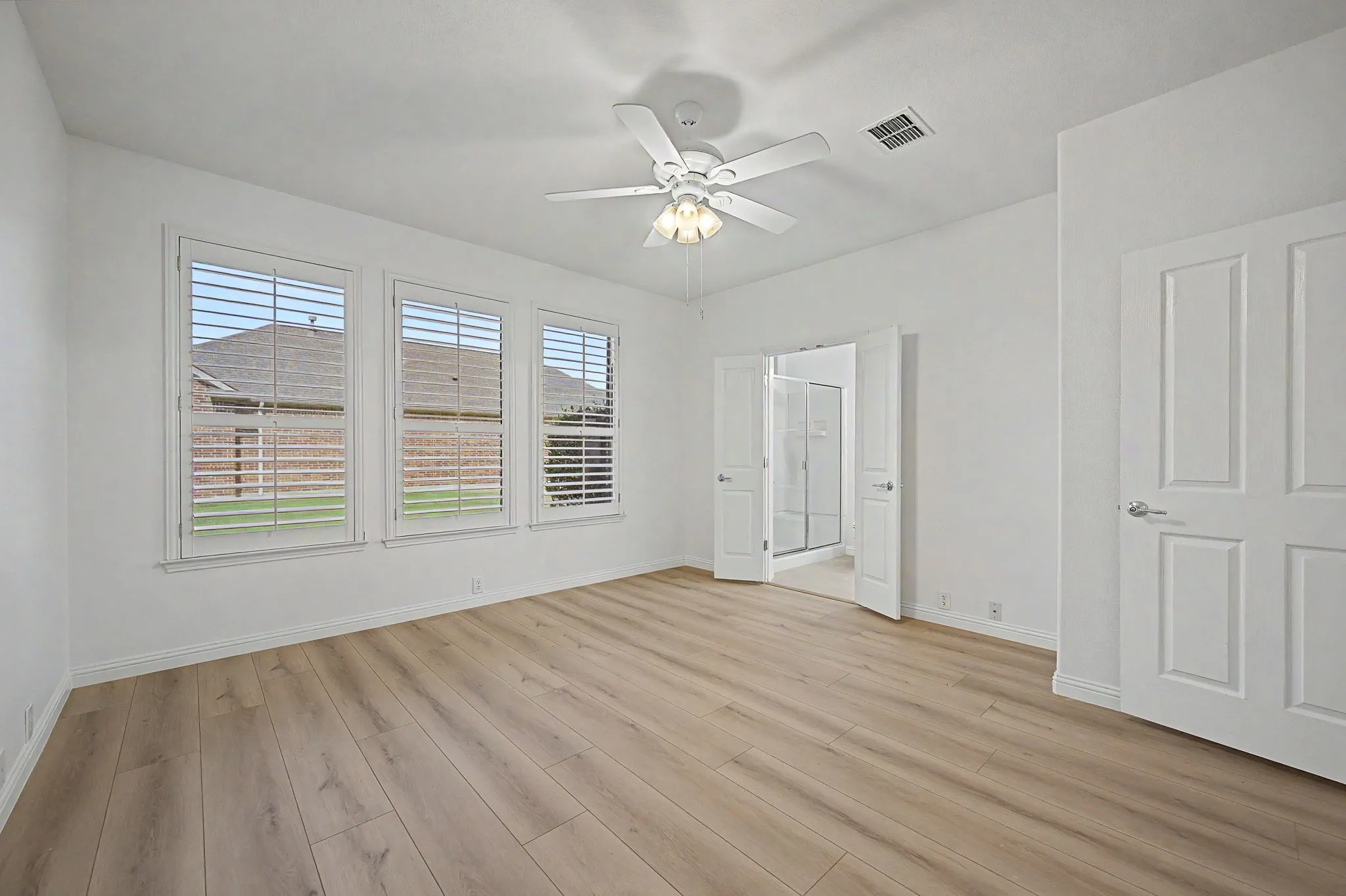 Large primary with plantation shutters