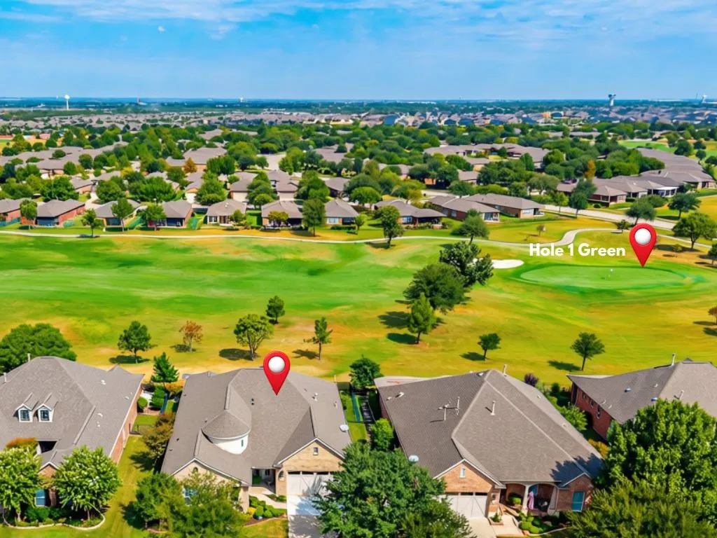 Golf course view of the 1st Green