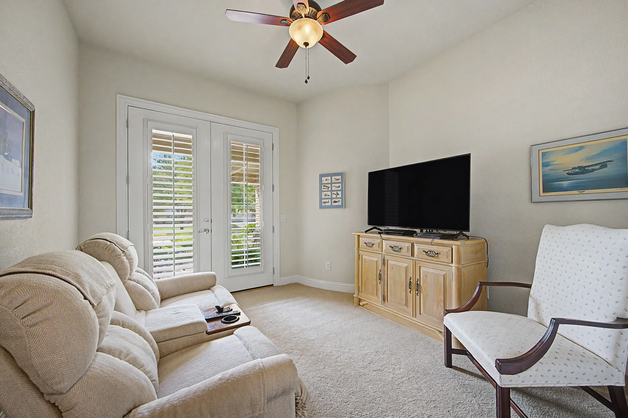 Bedroom 2 with french doors