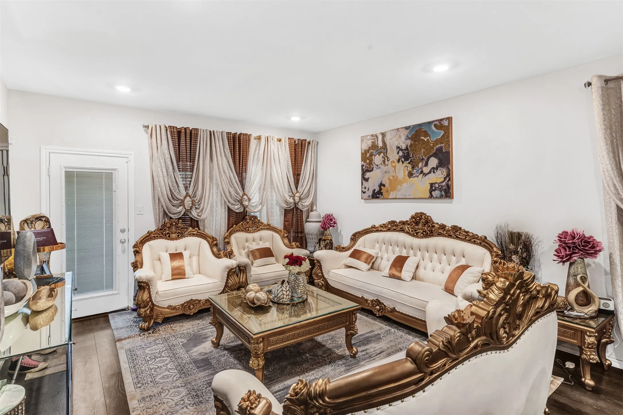 Living room featuring hardwood / wood-style floors